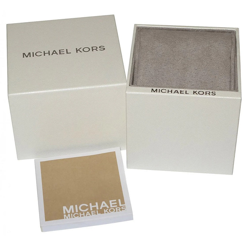 Michael Kors jewelry box with a card on a white background