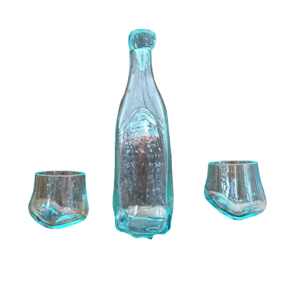 AW Home Whisky Set - Balinese Handcrafted with Recycled Molten Glass & Gamal Wood Home & Garden > Kitchen & Dining > Barware > Decanters > Decanter Sets > Whisky Sets > Balinese Handcrafted with Recycled Molten Glass & Gamal Wood emmy-jane-boutique.myshopify.com