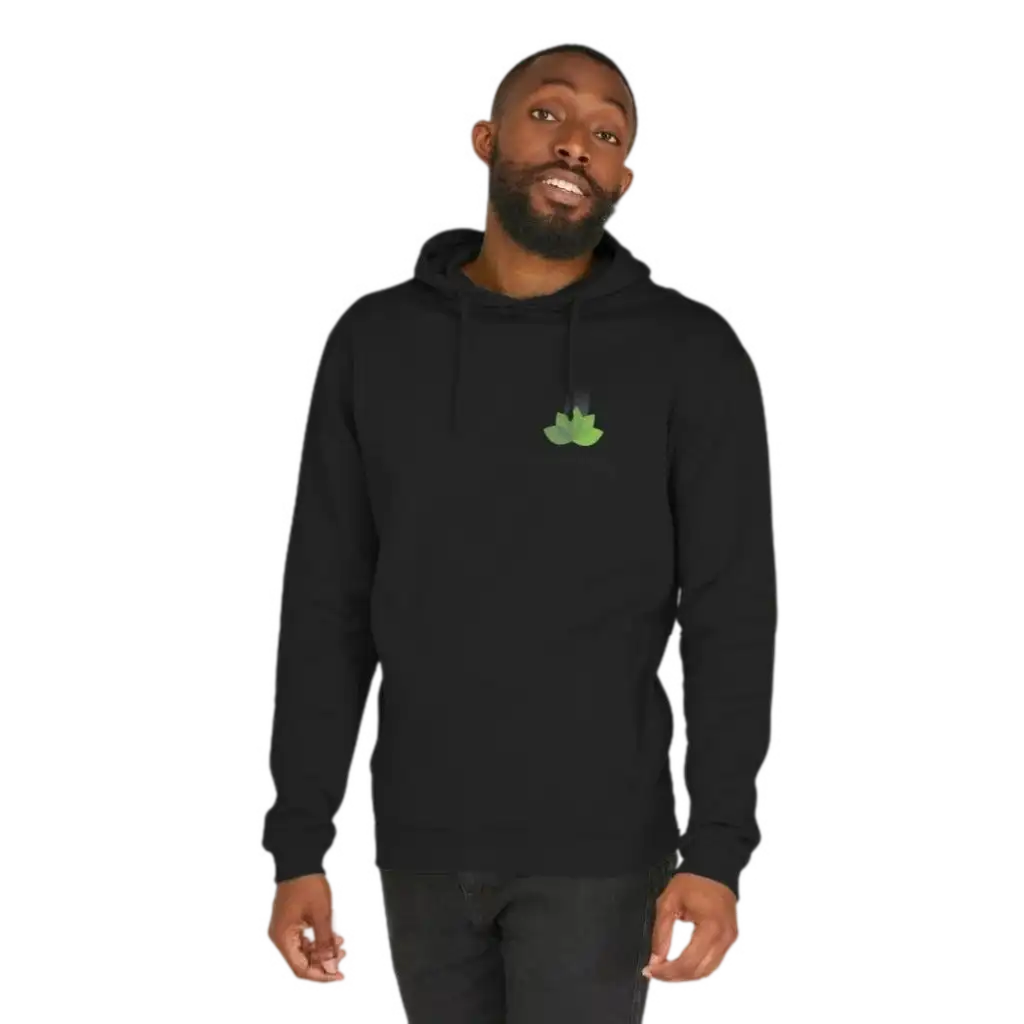 EjB Mens Organic Cotton Hoodie Black - Ejb eco - Vegan Friendly Apparel & Accessories > Clothing > Shirts & Tops > Mens Hoodies > Organic Cotton Pullover Hoodies > Eco-Friendly Hoodies emmy-jane-boutique.myshopify.com