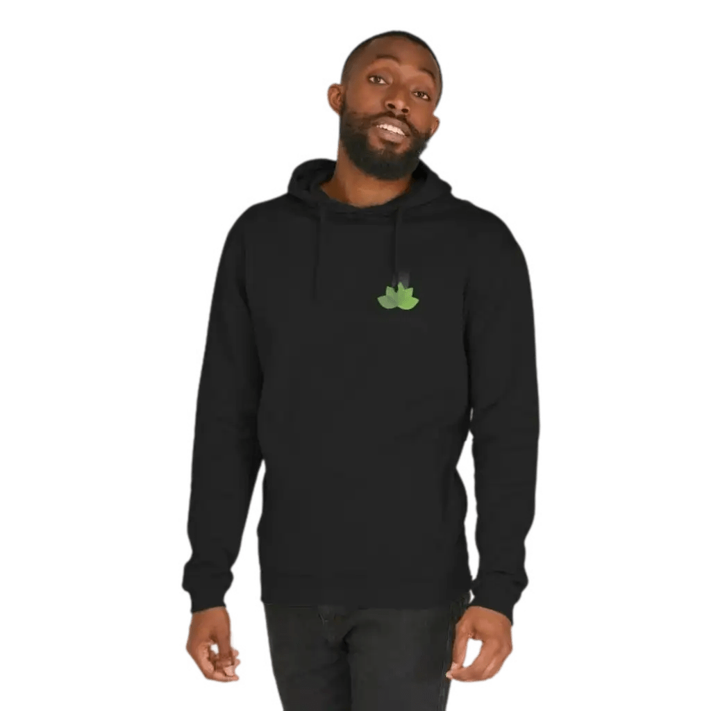 EjB Mens Organic Cotton Hoodie Black - Ejb eco - Vegan Friendly Apparel & Accessories > Clothing > Shirts & Tops > Mens Hoodies > Organic Cotton Pullover Hoodies > Eco-Friendly Hoodies emmy-jane-boutique.myshopify.com