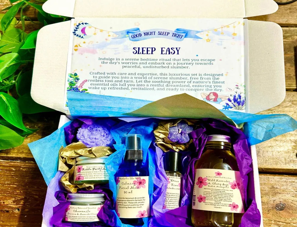 LoveHerbsOnTheHill Gifts for Sleep - Sleep Easy Box Set - Better Sleep Gift Set Health & Beauty > Personal Care > Cosmetics > Bath & Body Gift Baskets > Bath and Body Sets > Gifts for Sleep > Sleep Easy Box Set > Better Sleep Gift Set emmy-jane-boutique.myshopify.com