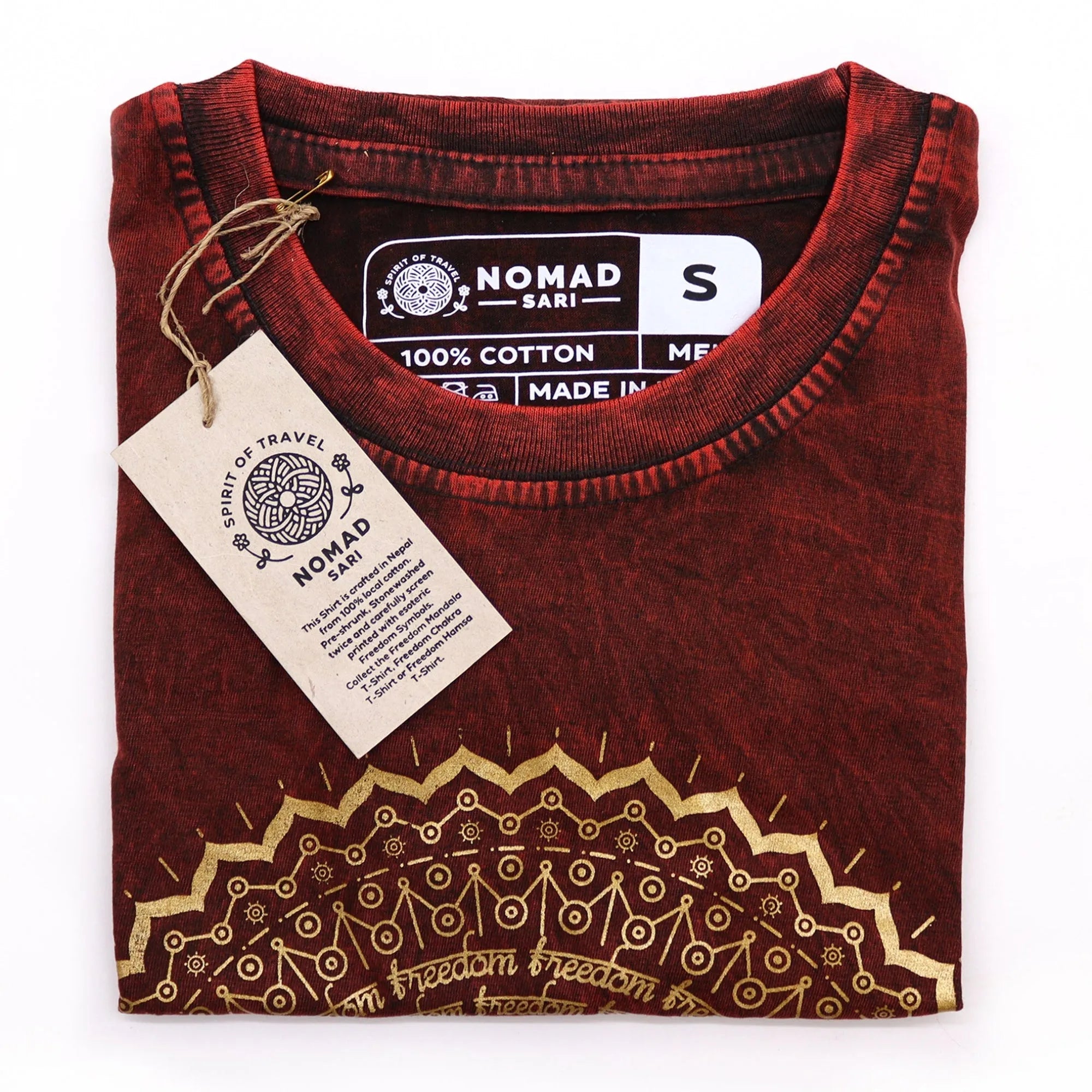 Nomad Sari Stonewashed Handmade Nomad Sari Tees Cotton T-Shirts Clothing & Accessories > Clothing > Shirts & Tops > Unisex Cotton T-Shirts > Stonewashed Cotton T-Shirts > Unisex T Shirts > Handmade T-Shirts > Nomad Sari Tees emmy-jane-boutique.myshopify.com
