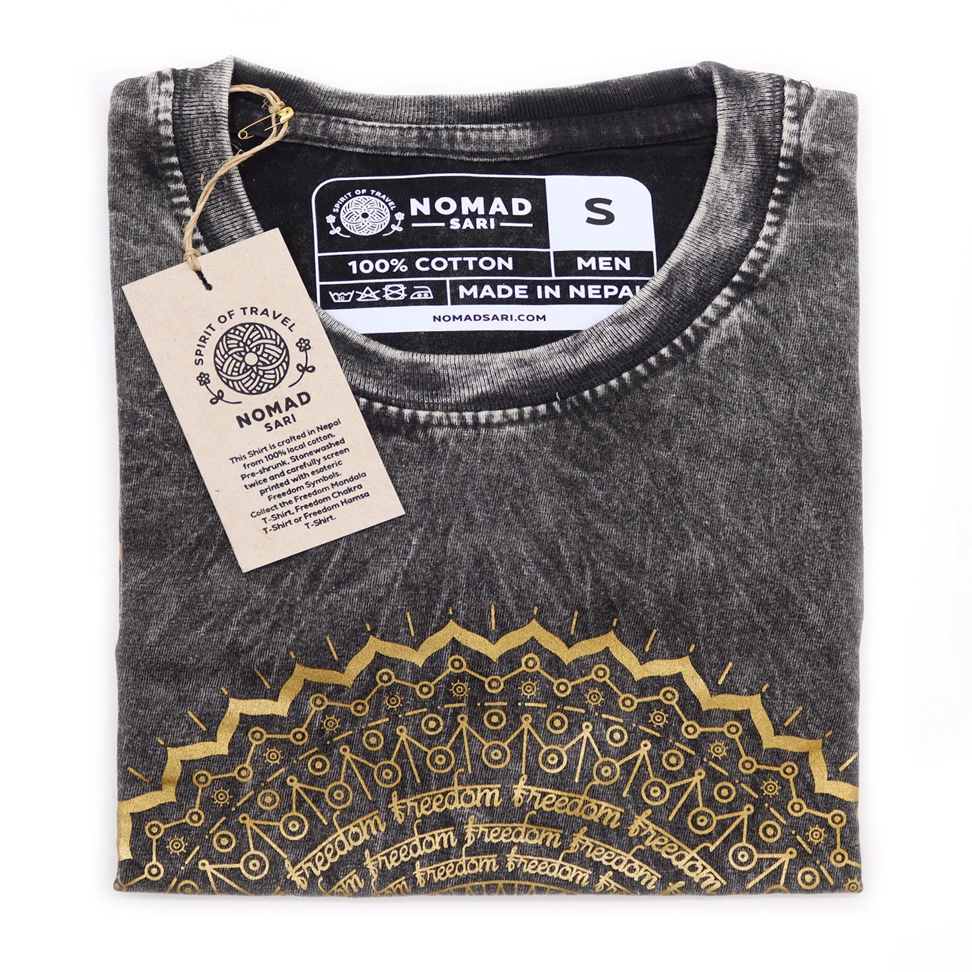 Nomad Sari Stonewashed Handmade Nomad Sari Tees Cotton T-Shirts Clothing & Accessories > Clothing > Shirts & Tops > Unisex Cotton T-Shirts > Stonewashed Cotton T-Shirts > Unisex T Shirts > Handmade T-Shirts > Nomad Sari Tees emmy-jane-boutique.myshopify.com