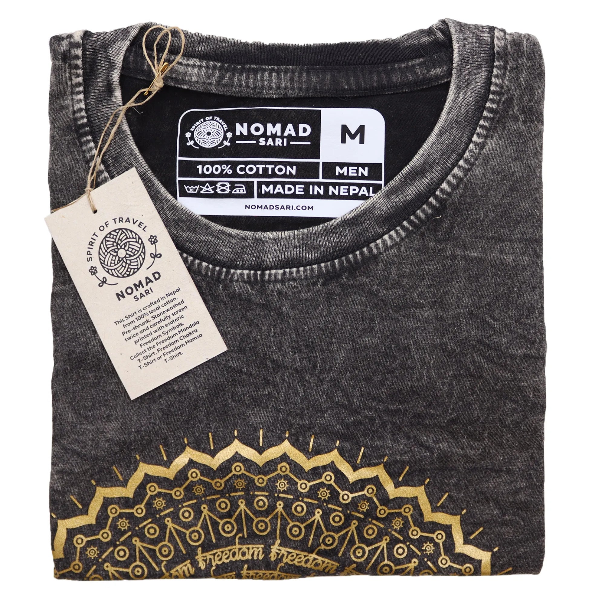 Nomad Sari Stonewashed Handmade Nomad Sari Tees Cotton T-Shirts Clothing & Accessories > Clothing > Shirts & Tops > Unisex Cotton T-Shirts > Stonewashed Cotton T-Shirts > Unisex T Shirts > Handmade T-Shirts > Nomad Sari Tees emmy-jane-boutique.myshopify.com