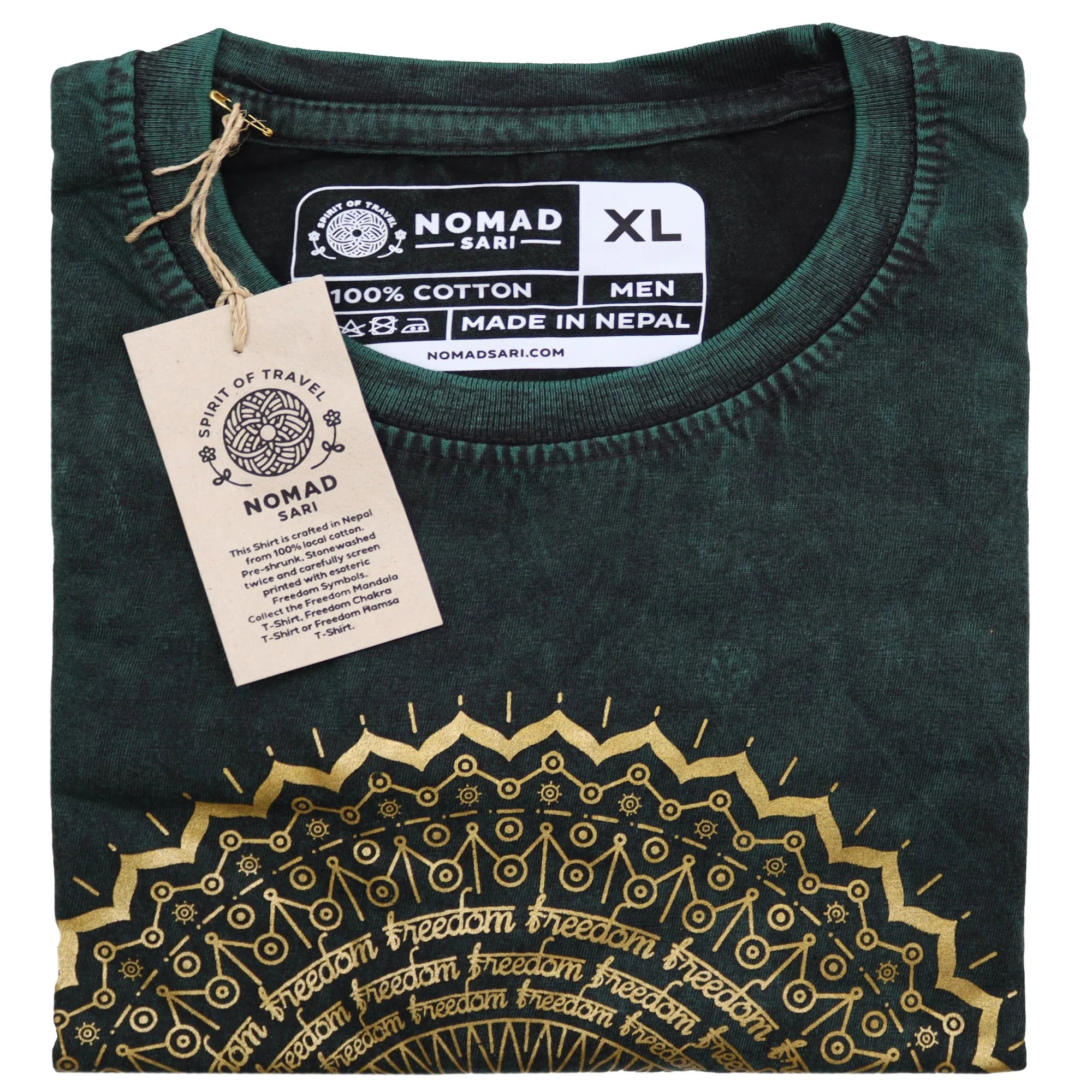 Nomad Sari Stonewashed Handmade Nomad Sari Tees Cotton T-Shirts Clothing & Accessories > Clothing > Shirts & Tops > Unisex Cotton T-Shirts > Stonewashed Cotton T-Shirts > Unisex T Shirts > Handmade T-Shirts > Nomad Sari Tees emmy-jane-boutique.myshopify.com