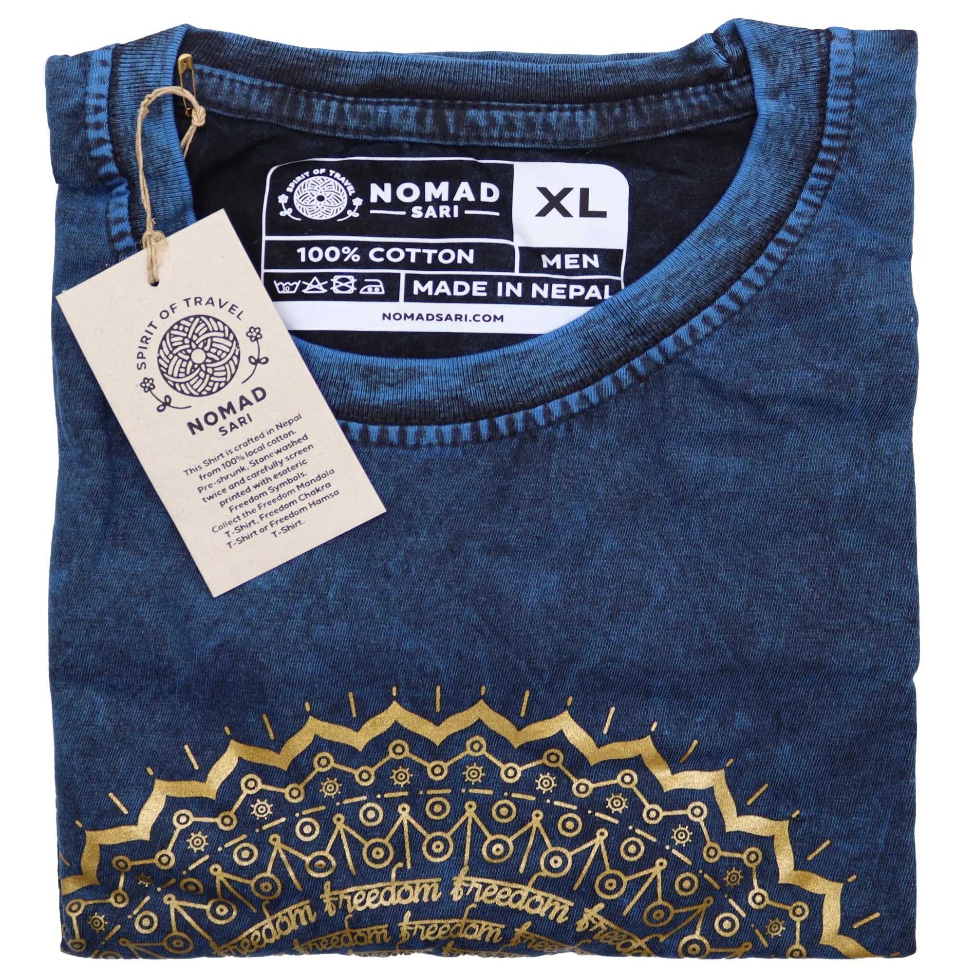 Nomad Sari Stonewashed Handmade Nomad Sari Tees Cotton T-Shirts Clothing & Accessories > Clothing > Shirts & Tops > Unisex Cotton T-Shirts > Stonewashed Cotton T-Shirts > Unisex T Shirts > Handmade T-Shirts > Nomad Sari Tees emmy-jane-boutique.myshopify.com