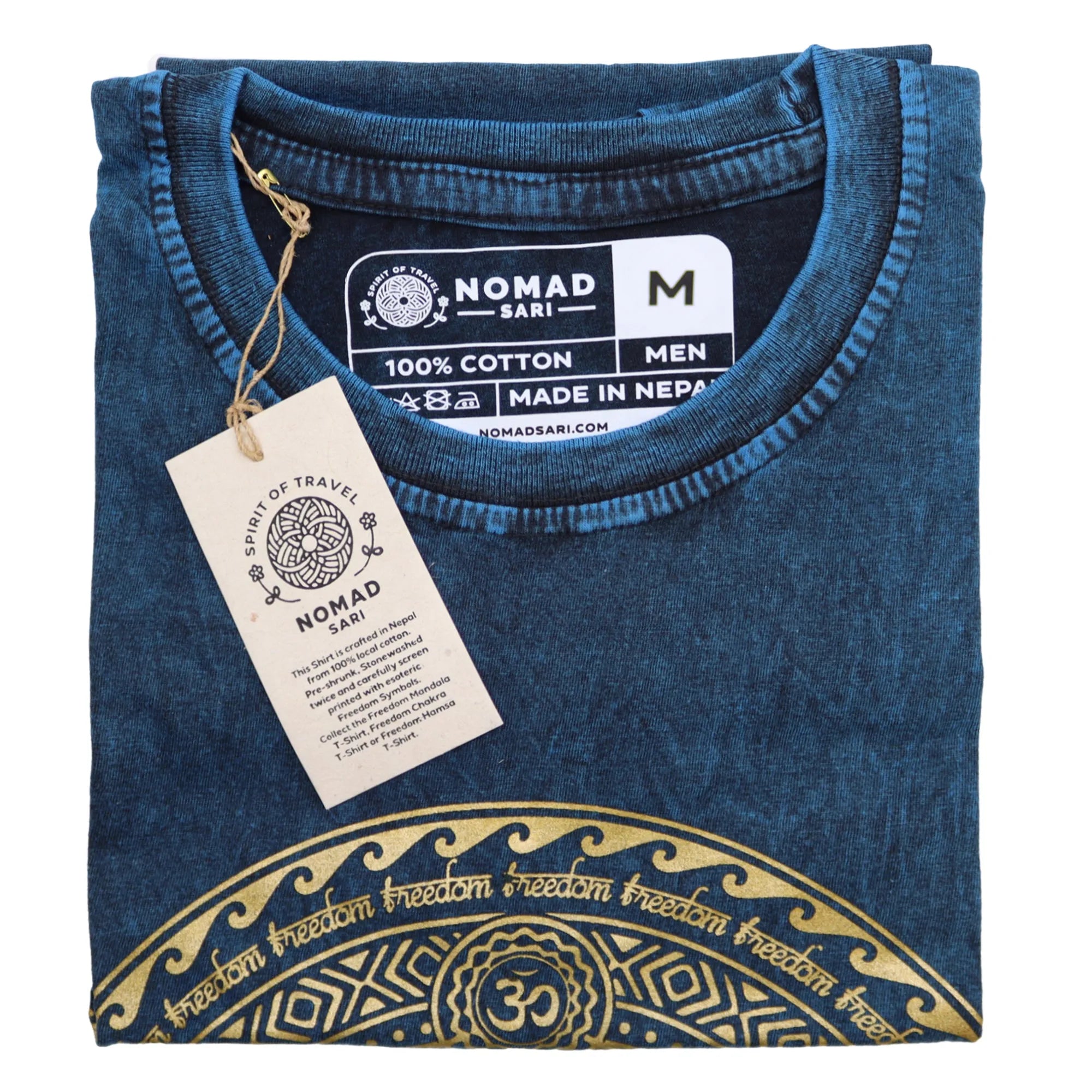 Nomad Sari Stonewashed Handmade Nomad Sari Tees Cotton T-Shirts Clothing & Accessories > Clothing > Shirts & Tops > Unisex Cotton T-Shirts > Stonewashed Cotton T-Shirts > Unisex T Shirts > Handmade T-Shirts > Nomad Sari Tees emmy-jane-boutique.myshopify.com