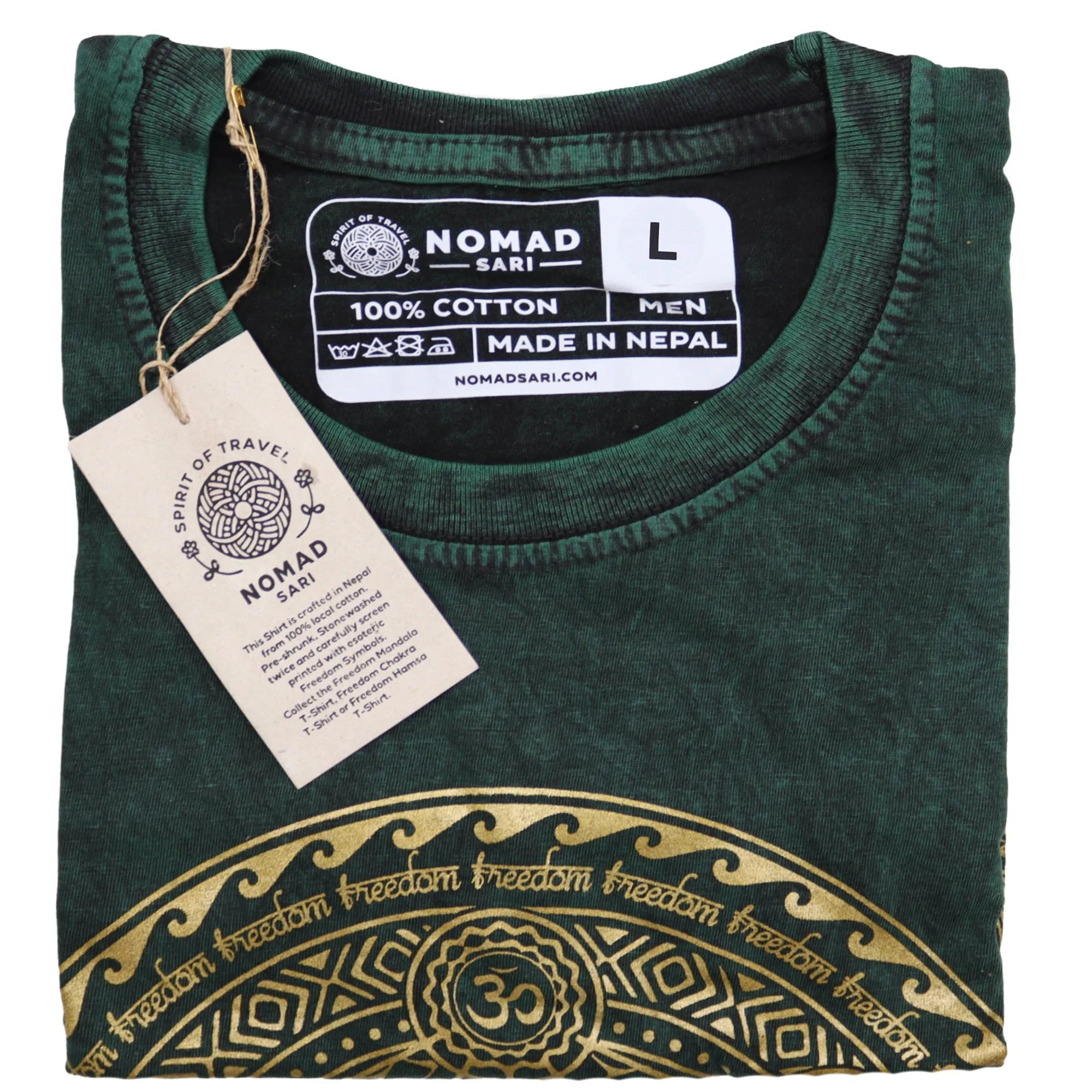 Nomad Sari Stonewashed Handmade Nomad Sari Tees Cotton T-Shirts Clothing & Accessories > Clothing > Shirts & Tops > Unisex Cotton T-Shirts > Stonewashed Cotton T-Shirts > Unisex T Shirts > Handmade T-Shirts > Nomad Sari Tees emmy-jane-boutique.myshopify.com