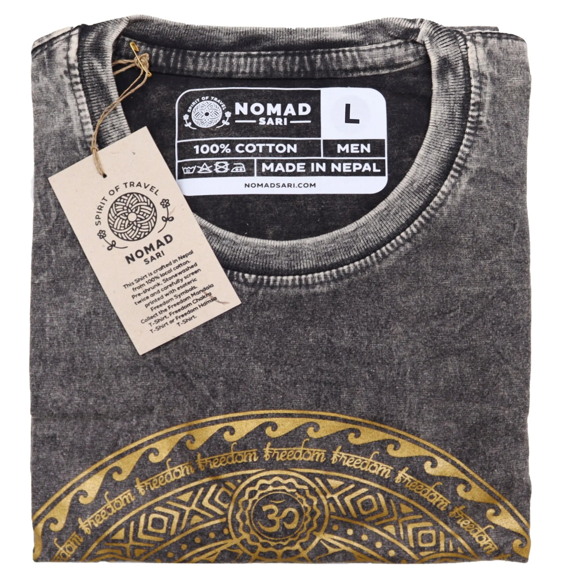 Nomad Sari Stonewashed Handmade Nomad Sari Tees Cotton T-Shirts Clothing & Accessories > Clothing > Shirts & Tops > Unisex Cotton T-Shirts > Stonewashed Cotton T-Shirts > Unisex T Shirts > Handmade T-Shirts > Nomad Sari Tees emmy-jane-boutique.myshopify.com