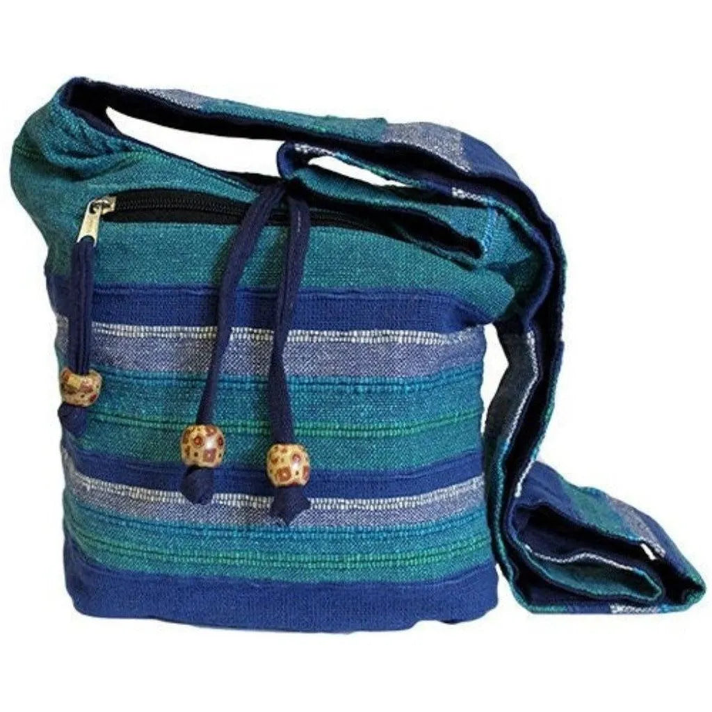 Ancient Wisdom Sling Bag - Indian Cotton Nepal Stripe - 6 Colours - Fairly Traded Clothing & Accessories > Handbags, Wallets & Cases > Handbags > Indian Cotton Sling Bag emmy-jane-boutique.myshopify.com