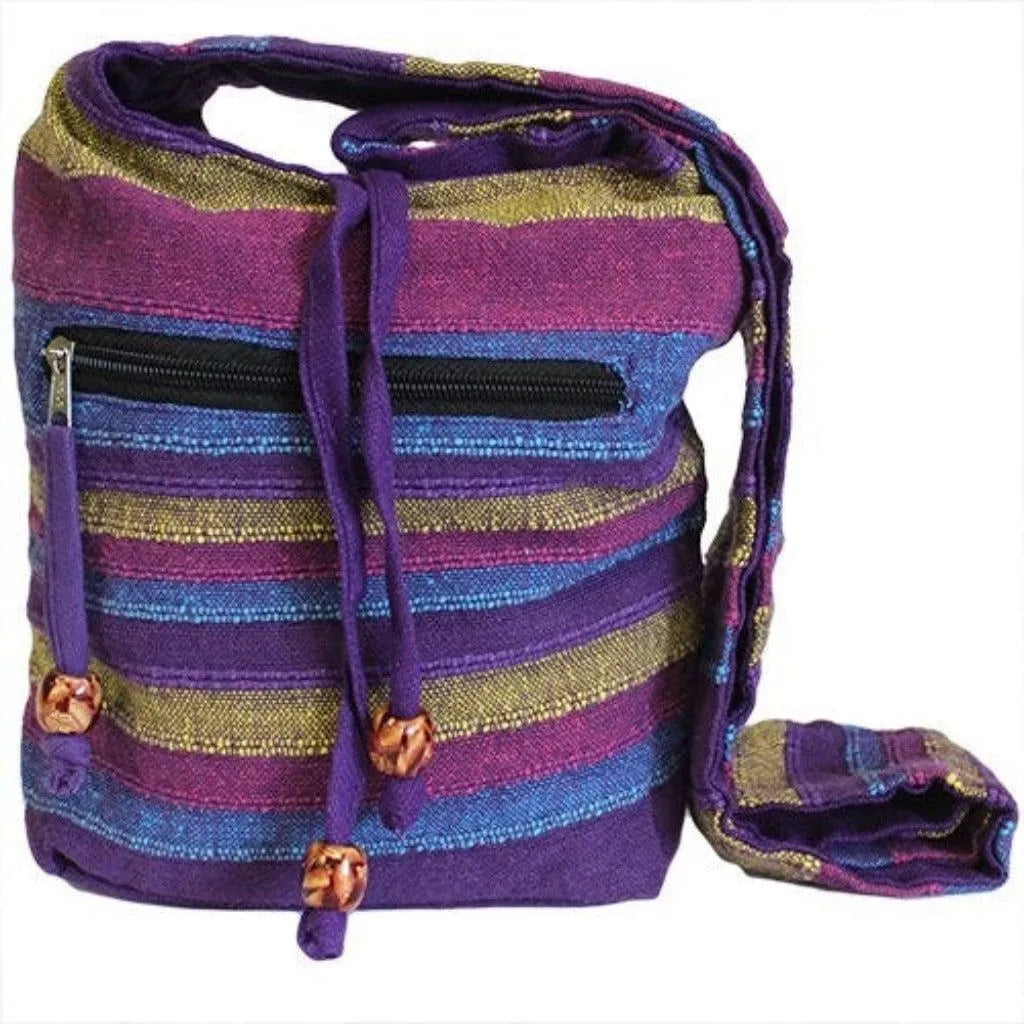 Ancient Wisdom Sling Bag - Indian Cotton Nepal Stripe - 6 Colours - Fairly Traded Clothing & Accessories > Handbags, Wallets & Cases > Handbags > Indian Cotton Sling Bag emmy-jane-boutique.myshopify.com