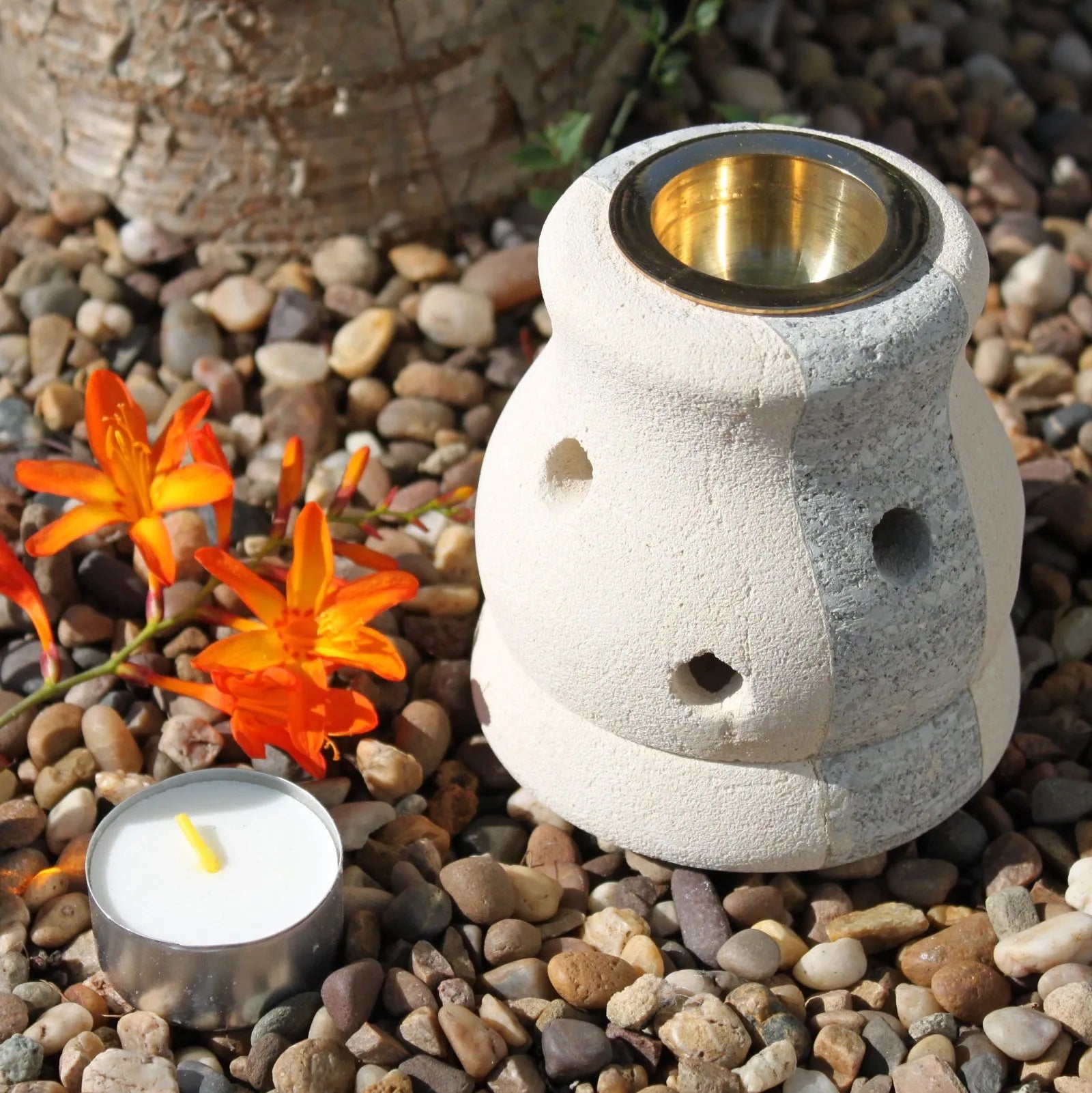 Ancient Wisdom Sandstone Wax Melt & Oil Burner - Hand Carved in Indonesia Home & Garden > Decor > Home Fragrance Accessories > Candle & Oil Warmers > Sandstone Wax Melt & Oil Burners > Hand Carved Oil Burners > indonesian oil burners emmy-jane-boutique.myshopify.com