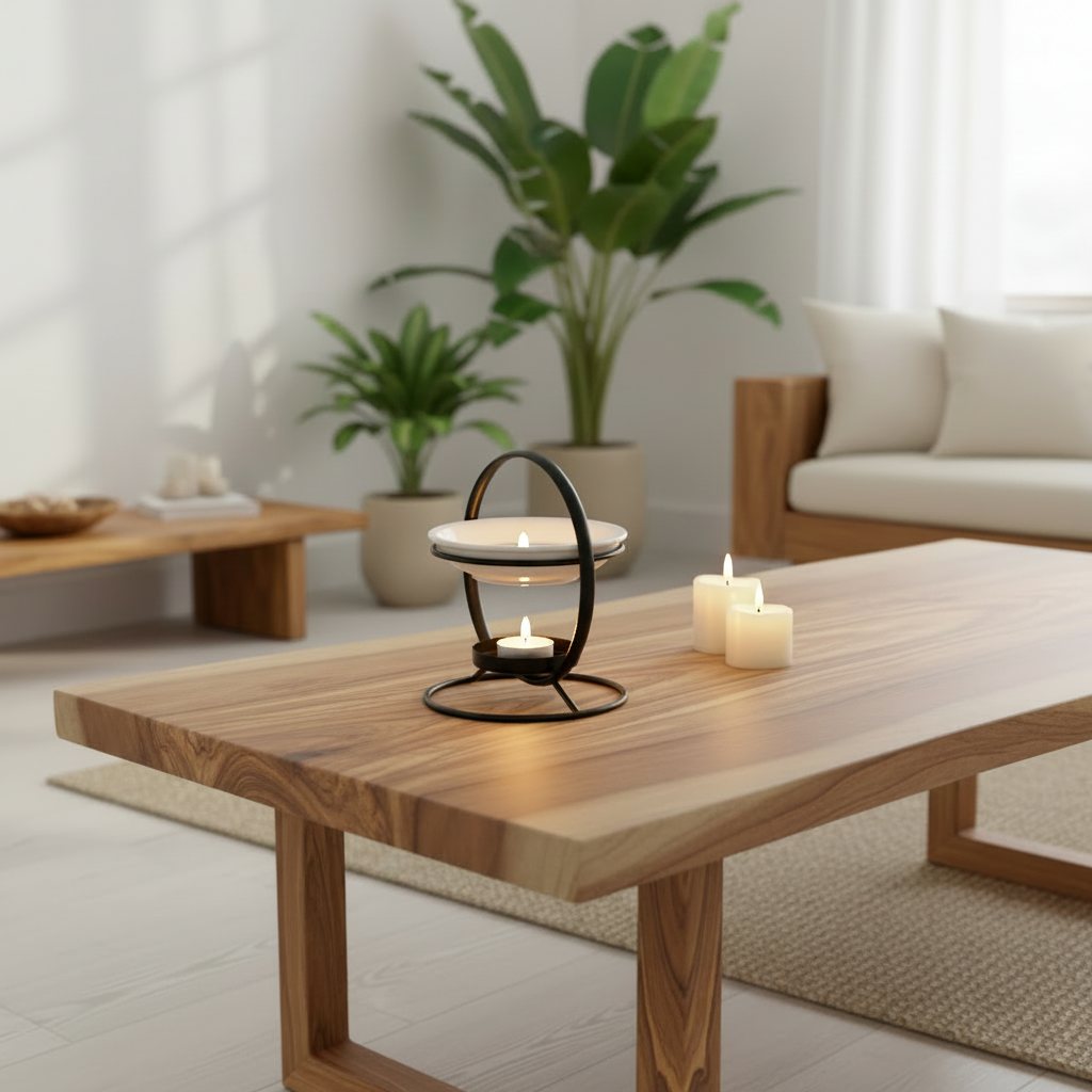 Wax Melt Burner - Ceramic & Metal Oil Burner - Black & White - 4 Designs