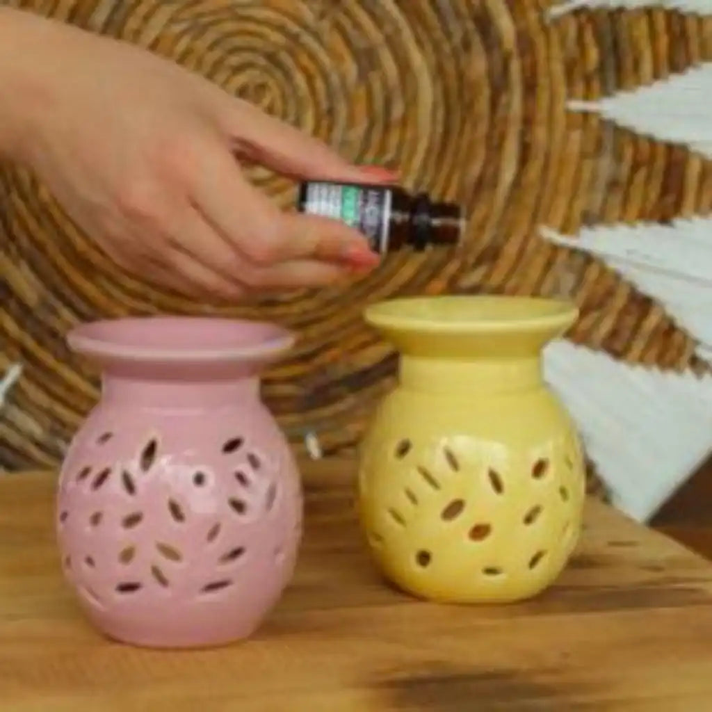 Emmy Jane Classic Ceramic Oil Burners - Floral Design - Choice of 5 Colours Home & Garden > Decor > Home Fragrance Accessories > Aroma Diffusers > Ceramic Oil Burners emmy-jane-boutique.myshopify.com