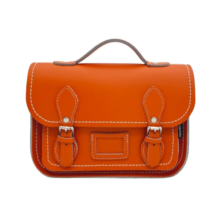 Zatchels Handmade Leather Midi Satchel - Orange 3 Way Handbag Clothing & Accessories > Handbags, Wallets & Cases > Handbags > Handmade Handbags > Leather Handbags > Orange Handbags > Orange Midi Satchel emmy-jane-boutique.myshopify.com