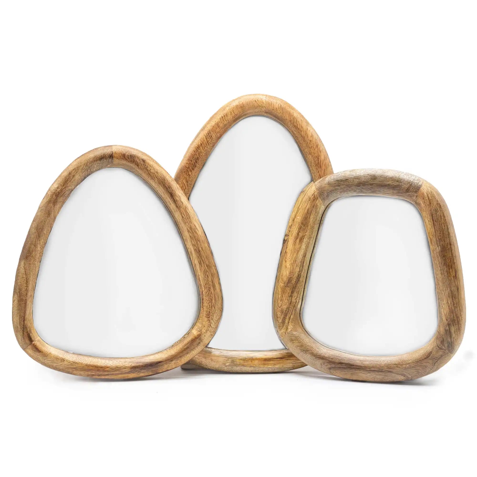Ancient Wisdom Wooden Mirror Set of 3 - Natural Handmade Wood Mirror Home & Garden > Decor > Mirrors > Wooden Mirror Sets > Natural Mirrors > Handmade Mirrors > Wood Mirrors emmy-jane-boutique.myshopify.com
