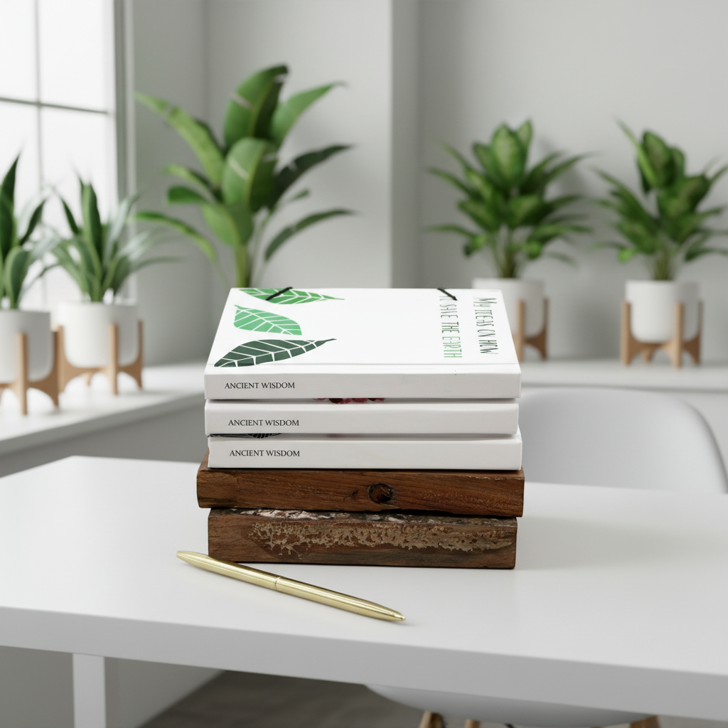 Handmade Antique Recycled Plain Paper Notebook with Strap & Coconut Button