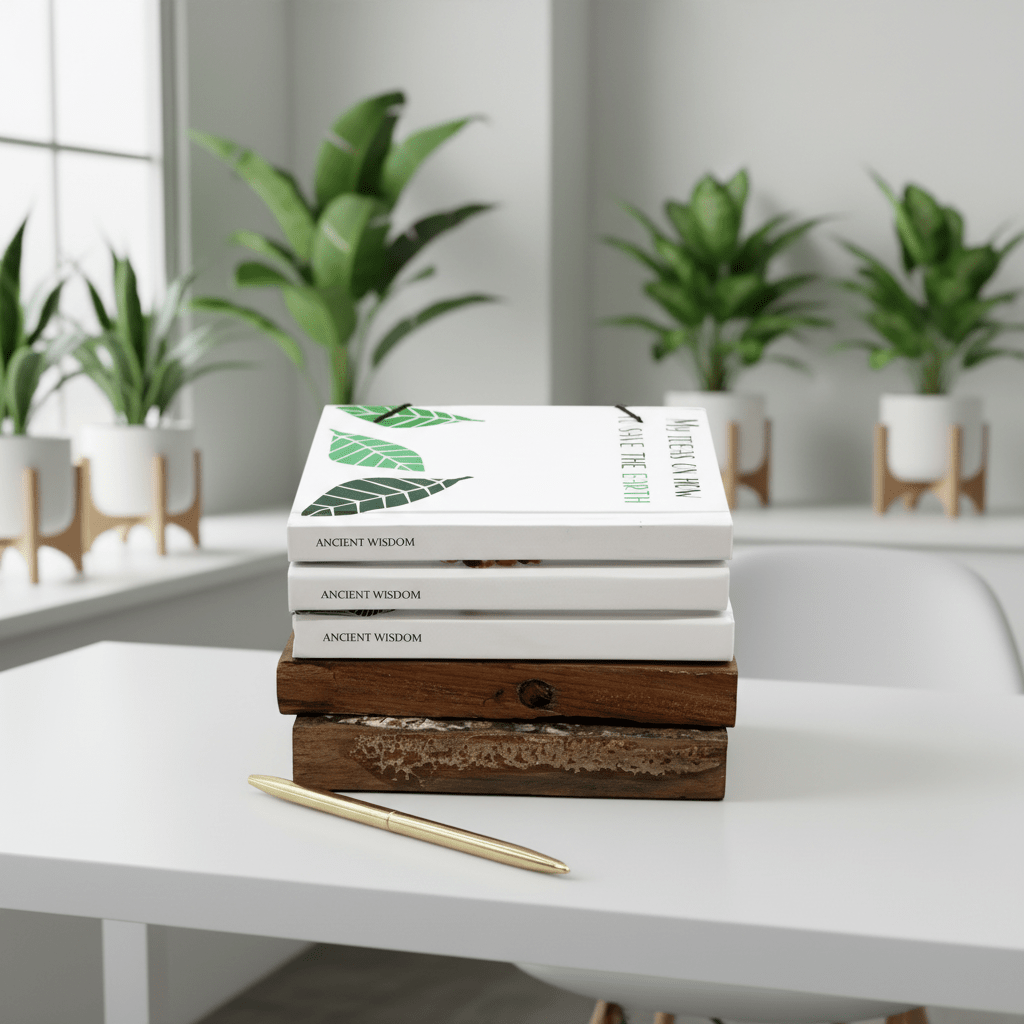 Handmade Antique Recycled Plain Paper Notebook with Strap & Coconut Button