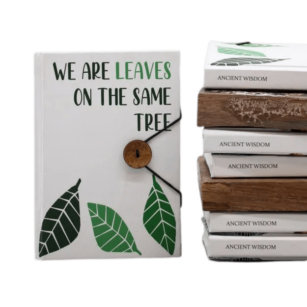 Ancient Wisdom Handmade Antique Recycled Plain Paper Notebook with Strap & Coconut Button Office Supplies > General Office Supplies > Paper Products > Notebooks & Notepads > Handmade Notebooks > Antique Recycled Plain Paper Notebook emmy-jane-boutique.myshopify.com