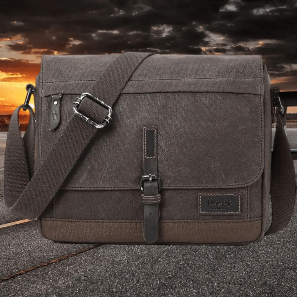 Troop London Canvas Messenger Bag - Tablet Friendly Troop London Heritage Bags Luggage & Bags > Messenger Bags > Canvas Crossbody Bags > Across body Bag > Troop London Bags > Troop London Classic Cross Body Bag emmy-jane-boutique.myshopify.com