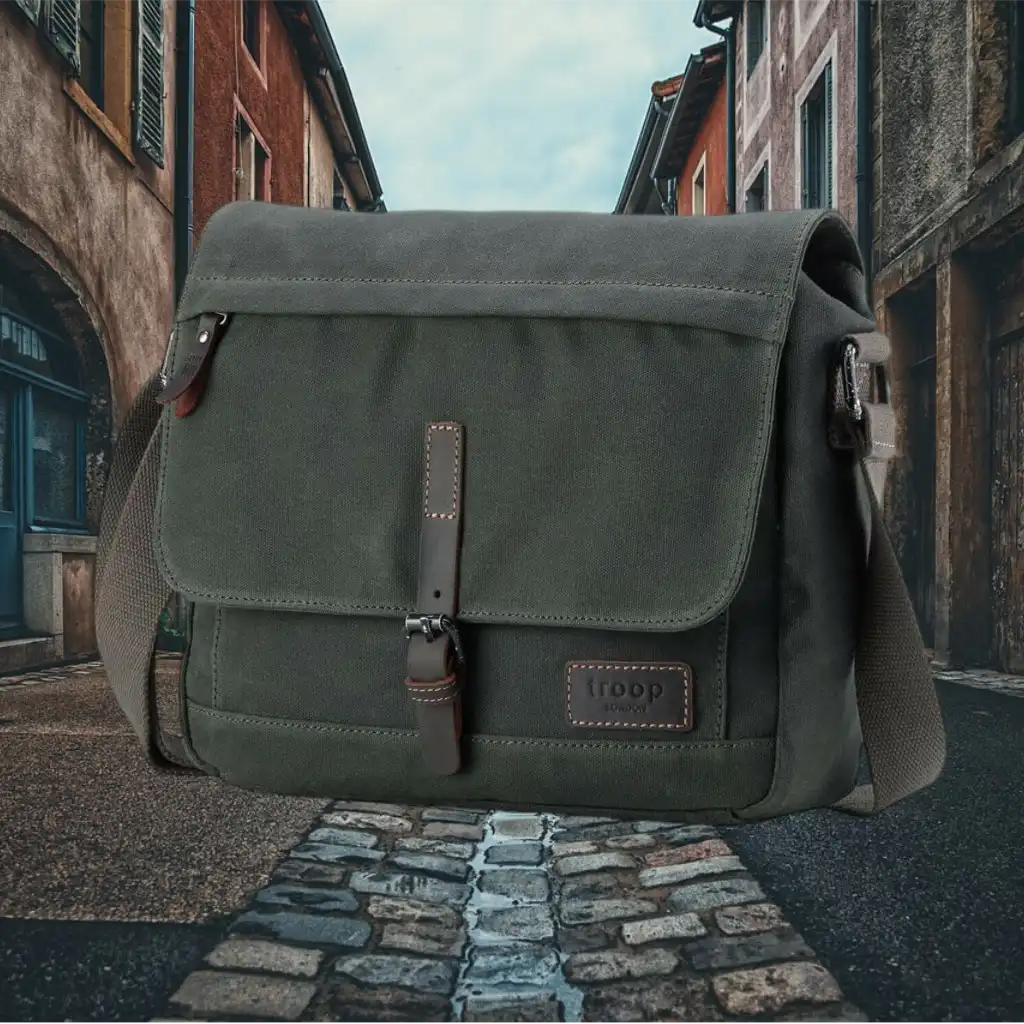 Troop London Canvas Messenger Bag - Tablet Friendly Troop London Heritage Bags Luggage & Bags > Messenger Bags > Canvas Crossbody Bags > Across body Bag > Troop London Bags > Troop London Classic Cross Body Bag emmy-jane-boutique.myshopify.com