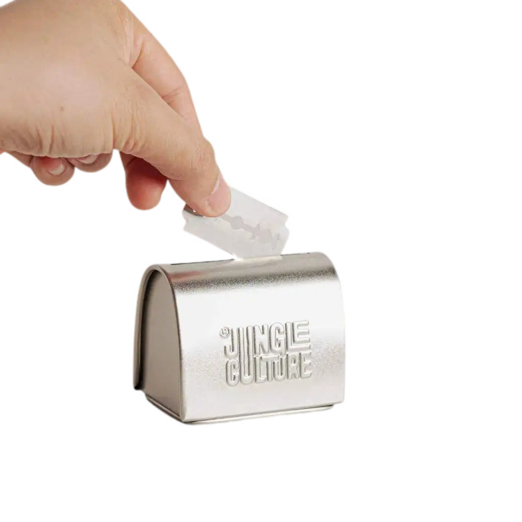 Jungle Culture Razor Blade Disposal Tin - Steel - Plastic-Free Health & Beauty > Personal Care > Shaving & Grooming > Razors & Razor Blades > Razor Blade Disposal Tin > Plastic-Free Razor Blade Disposal Tin emmy-jane-boutique.myshopify.com