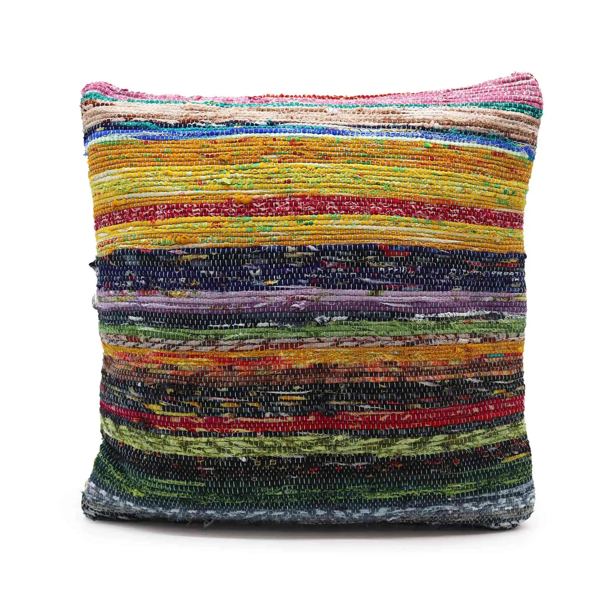 Ancient Wisdom Colourful Rag Rug Cushion Covers - Sustainable Recycled Fabric Home & Garden > Decor > Chair & Sofa Cushions > Colourful Cushion Covers > Rag Rug Cushion Covers > Sustainable Cushion Covers > Recycled Fabric Cushion Covers emmy-jane-boutique.myshopify.com