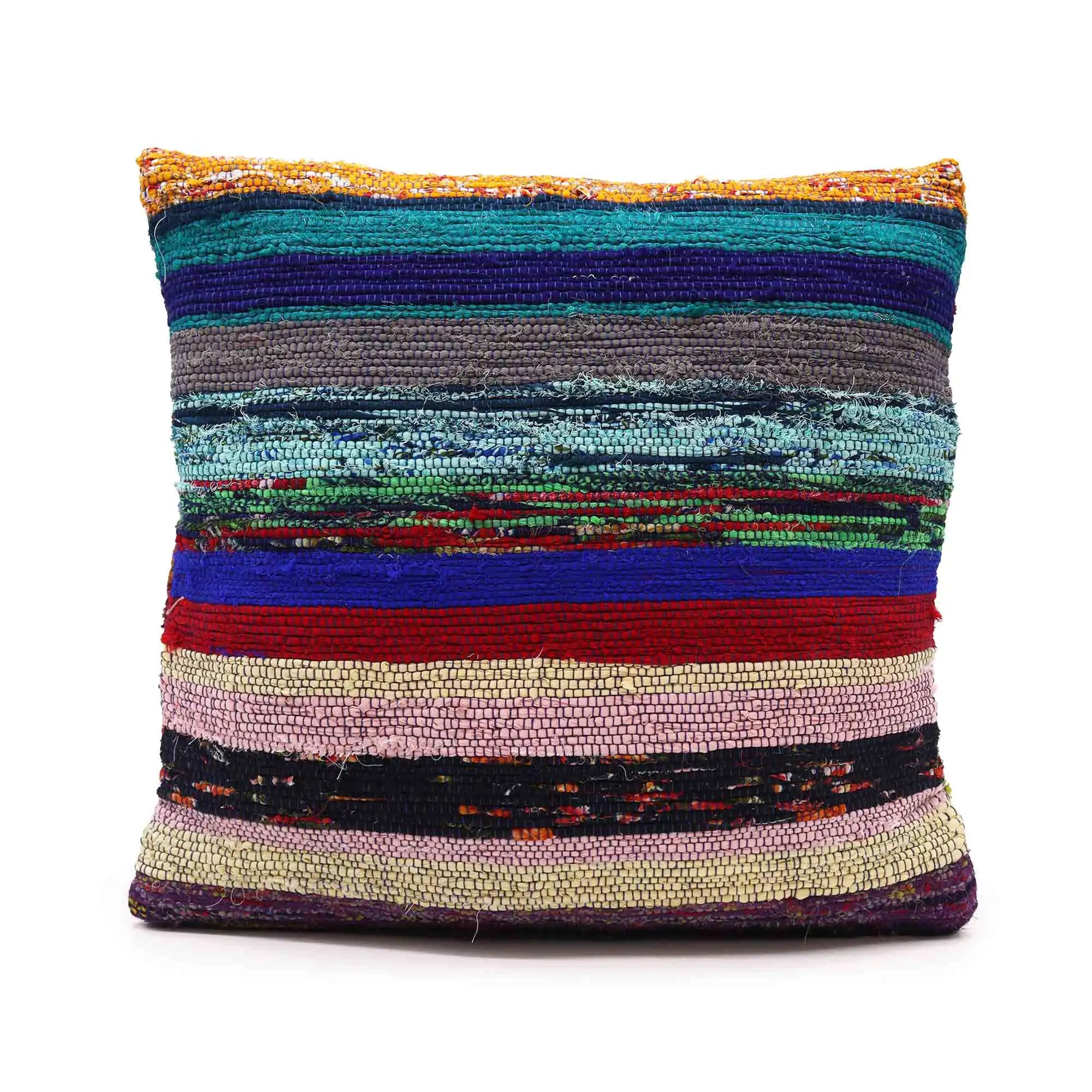 Ancient Wisdom Colourful Rag Rug Cushion Covers - Sustainable Recycled Fabric Home & Garden > Decor > Chair & Sofa Cushions > Colourful Cushion Covers > Rag Rug Cushion Covers > Sustainable Cushion Covers > Recycled Fabric Cushion Covers emmy-jane-boutique.myshopify.com