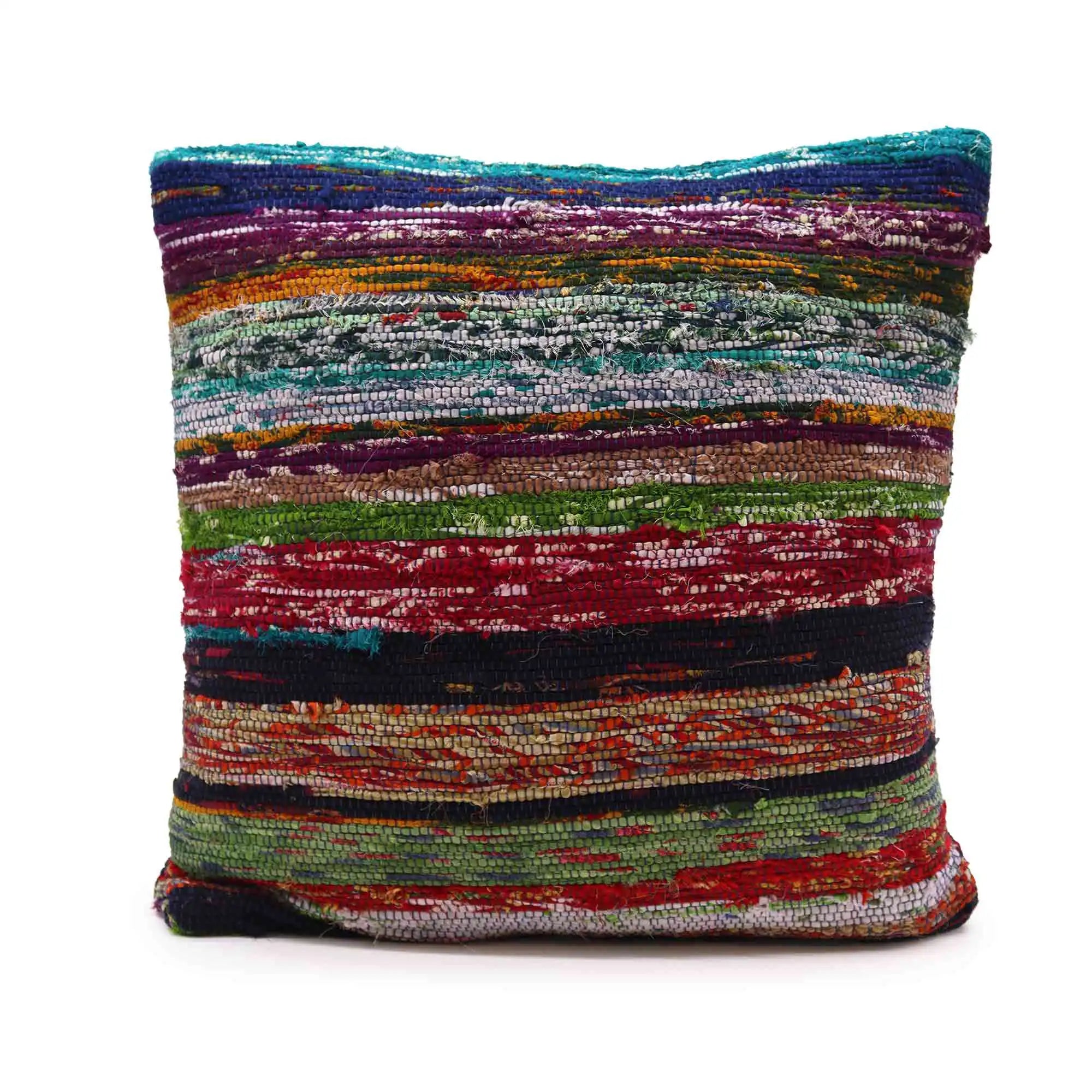 Ancient Wisdom Colourful Rag Rug Cushion Covers - Sustainable Recycled Fabric Home & Garden > Decor > Chair & Sofa Cushions > Colourful Cushion Covers > Rag Rug Cushion Covers > Sustainable Cushion Covers > Recycled Fabric Cushion Covers emmy-jane-boutique.myshopify.com