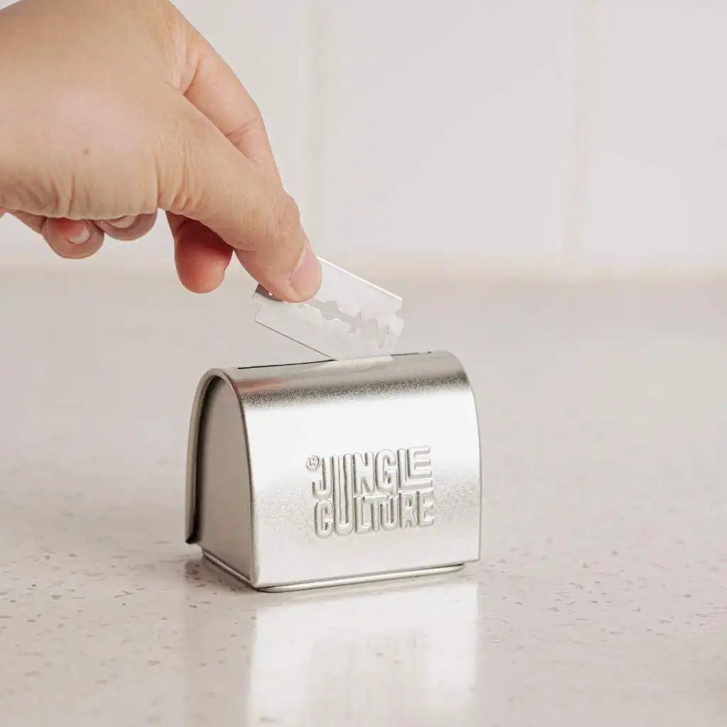 Jungle Culture Razor Blade Disposal Tin - Steel - Plastic-Free Health & Beauty > Personal Care > Shaving & Grooming > Razors & Razor Blades > Razor Blade Disposal Tin > Plastic-Free Razor Blade Disposal Tin emmy-jane-boutique.myshopify.com