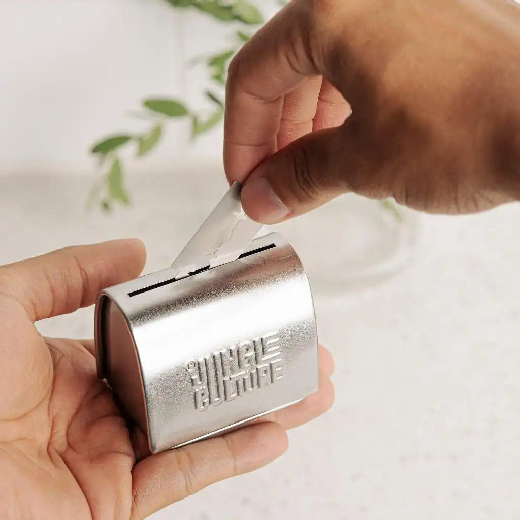 Jungle Culture Razor Blade Disposal Tin - Steel - Plastic-Free Health & Beauty > Personal Care > Shaving & Grooming > Razors & Razor Blades > Razor Blade Disposal Tin > Plastic-Free Razor Blade Disposal Tin emmy-jane-boutique.myshopify.com