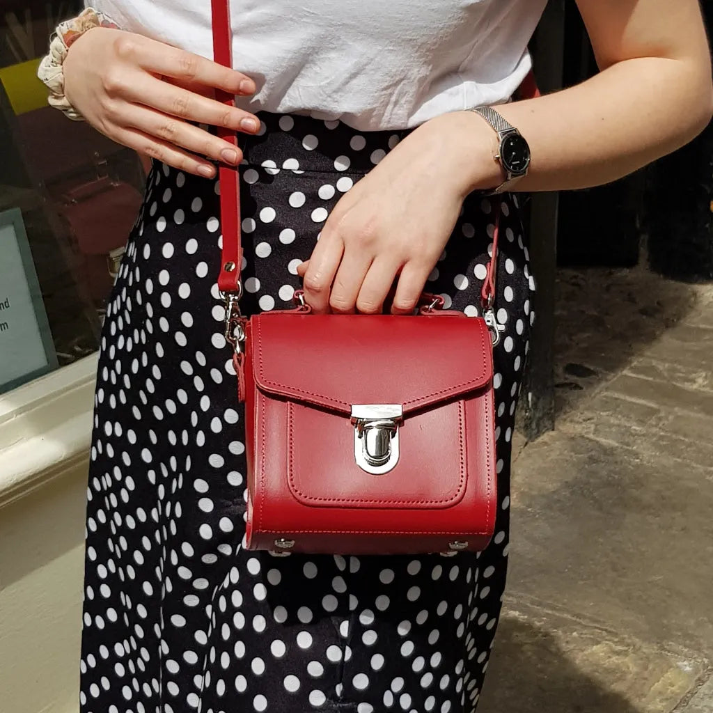 Zatchels Handmade Leather Sugarcube Handbag Red - Made To Order Clothing & Accessories > Handbags, Wallets & Cases > Handbags > Handmade Handbags > Leather Handbags > Handmade Leather Sugarcube Handbag Red emmy-jane-boutique.myshopify.com