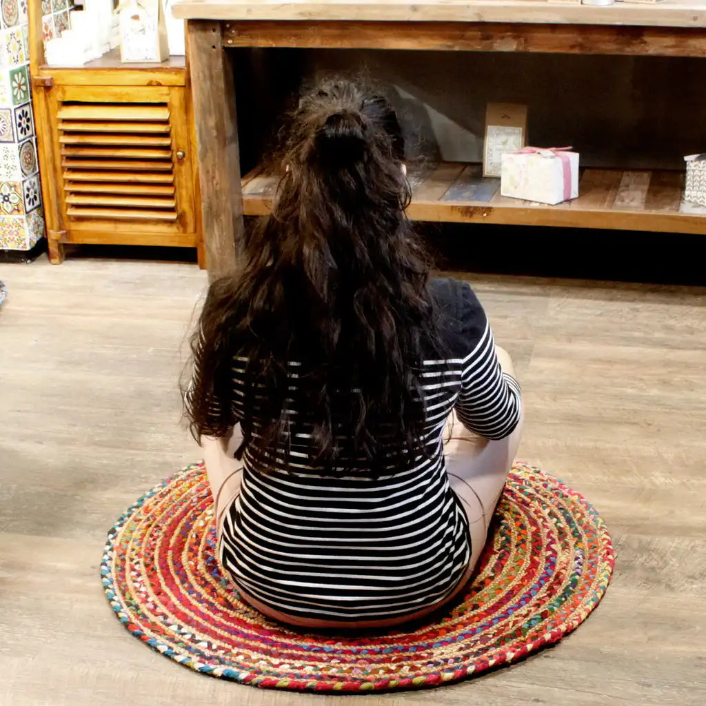 AW Artisan Handmade Round Jute and Recycled Cotton Rugs - 3 Sizes Available Home & Garden > Decor > Rugs > Round Jute and Recycled Cotton Rugs emmy-jane-boutique.myshopify.com