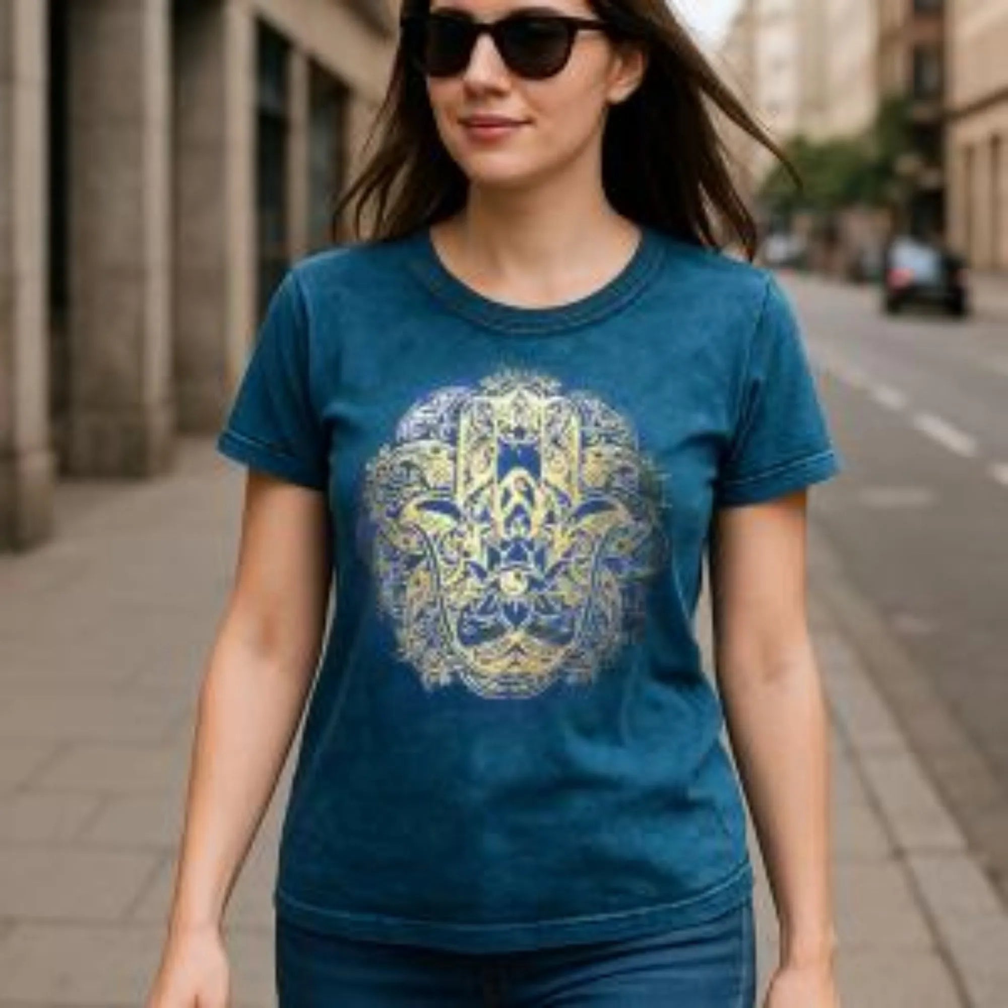 Nomad Sari Stonewashed Handmade Nomad Sari Tees Cotton T-Shirts Clothing & Accessories > Clothing > Shirts & Tops > Unisex Cotton T-Shirts > Stonewashed Cotton T-Shirts > Unisex T Shirts > Handmade T-Shirts > Nomad Sari Tees emmy-jane-boutique.myshopify.com