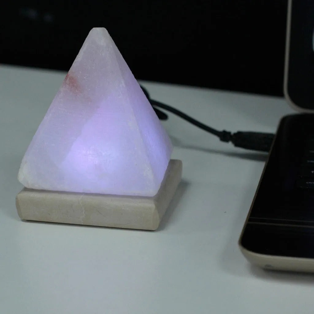 Emmy Jane Himalayan Salt Desk Lamp - 9 cm USB Ball & Pyramid - White Home & Garden > Lighting > Lamps >Himalayan Salt Desk Lamp emmy-jane-boutique.myshopify.com