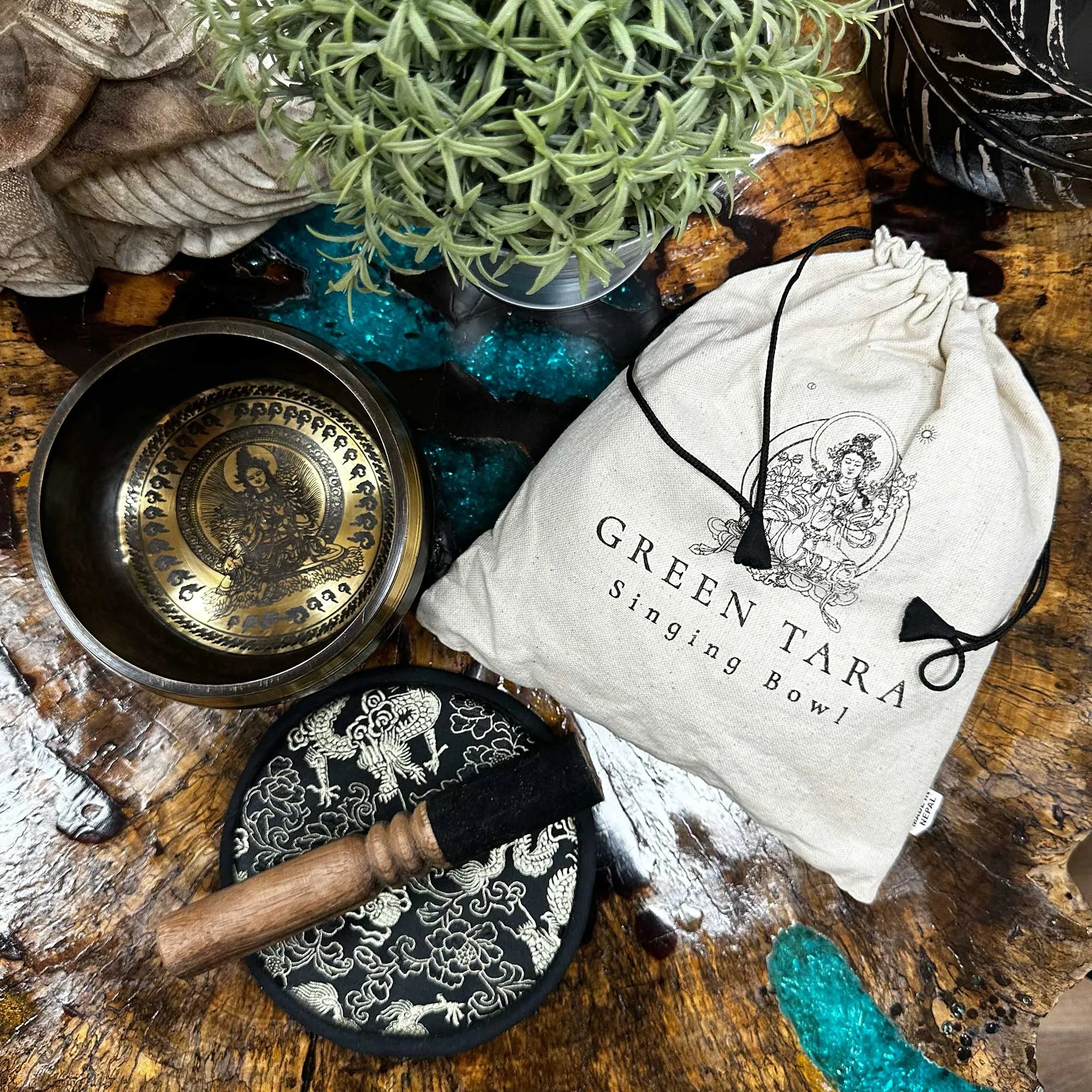 Ancient Wisdom Singing Bowl Sets - Singing Bowl Cushion And Wooden Stick. Arts & Entertainment > Hobbies & Creative Arts > Musical Instruments > Percussion > Singing Bowl Sets > Singing Bowl Cushion And Wooden Stick Sets emmy-jane-boutique.myshopify.com