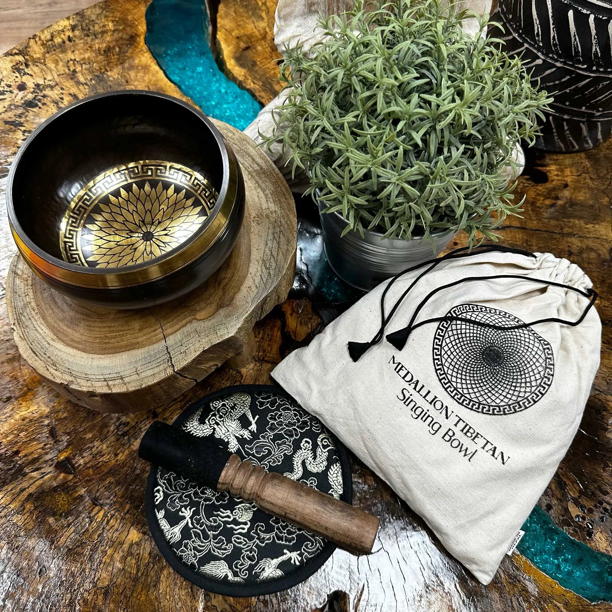 Ancient Wisdom Singing Bowl Sets - Singing Bowl Cushion And Wooden Stick. Arts & Entertainment > Hobbies & Creative Arts > Musical Instruments > Percussion > Singing Bowl Sets > Singing Bowl Cushion And Wooden Stick Sets emmy-jane-boutique.myshopify.com