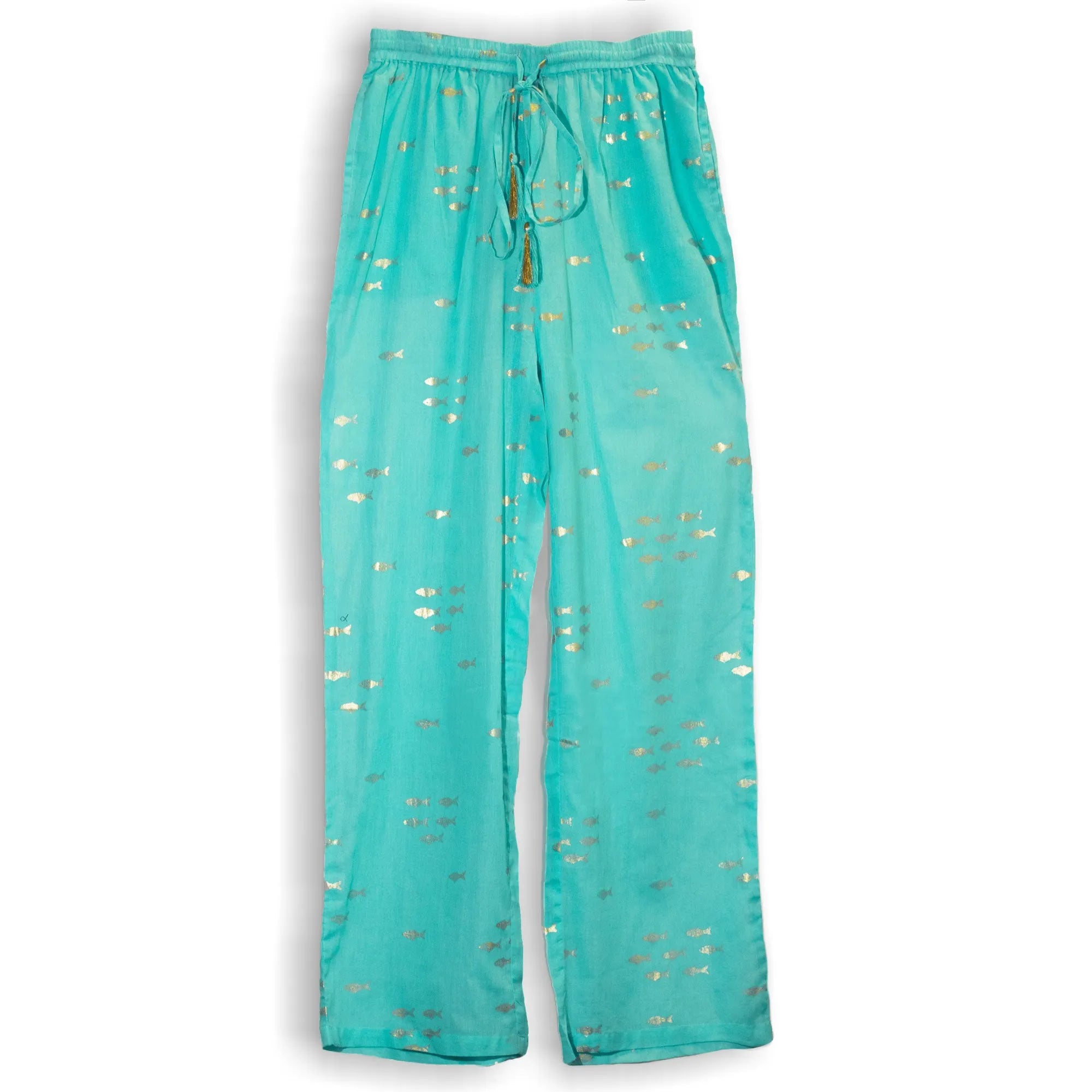 Ancient Wisdom Cotton Summer Trousers - Holiday Lounge Pants Clothing & Accessories > Clothing > Trousers & Jeans > Cotton Trousers > Holiday Trousers > Lounge Pants > Hand Painted Trousers > Indian Cotton Trousers emmy-jane-boutique.myshopify.com