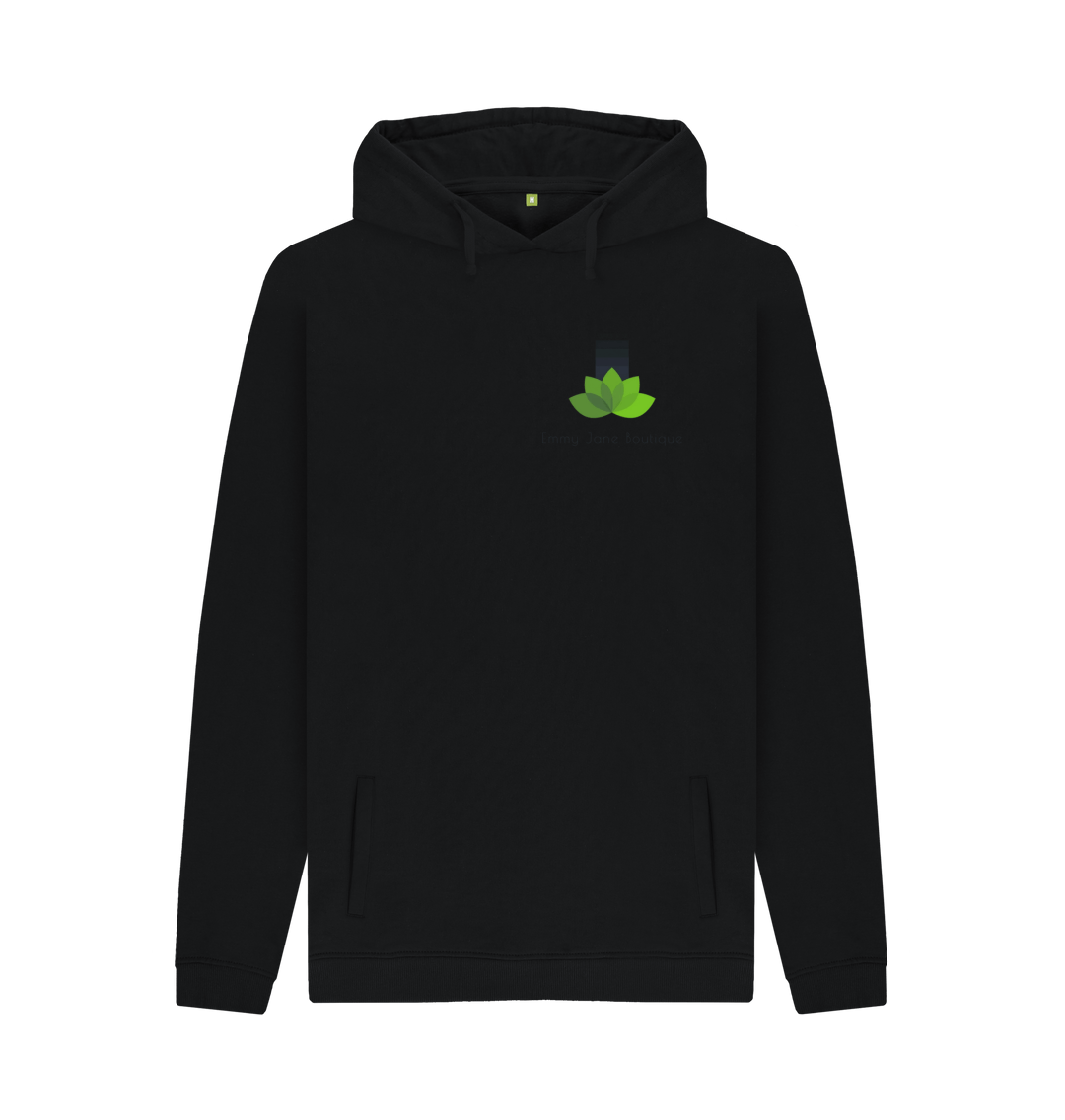 Black Printed Hoody Front