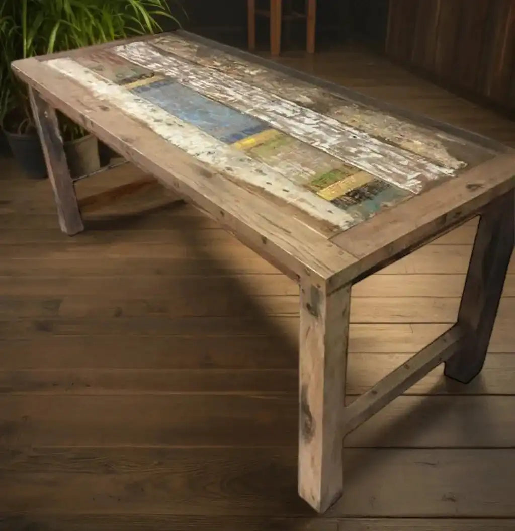 Ancient Wisdom Recycled Teakwood Dinning Table 1.8 m - Wooden Dining Table Furniture > Tables > Kitchen & Dining Room Tables > Recycled Tables > Teakwood Dinning Tables 1.8 m emmy-jane-boutique.myshopify.com