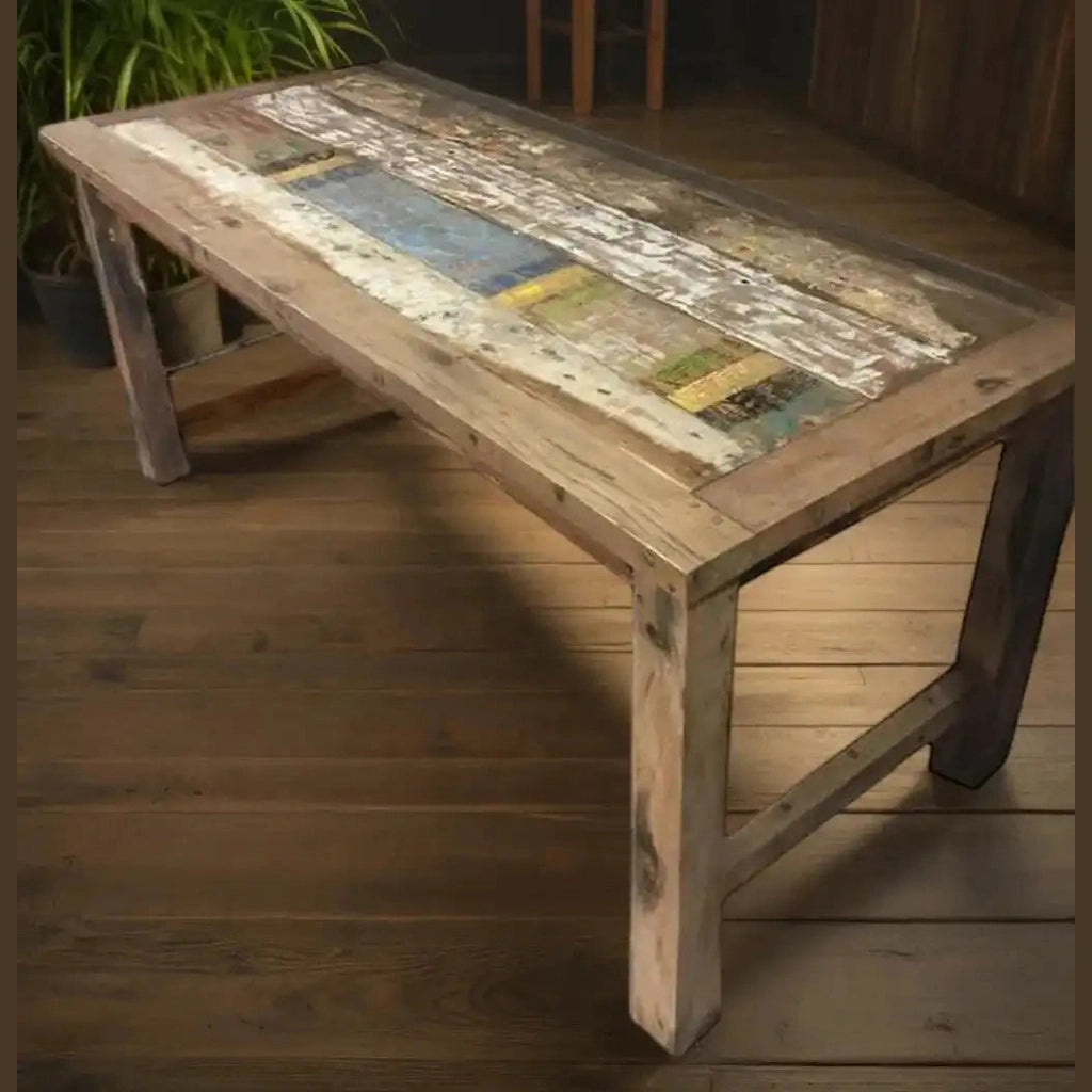 Ancient Wisdom Recycled Teakwood Dinning Table 1.8 m - Wooden Dining Table Furniture > Tables > Kitchen & Dining Room Tables > Recycled Tables > Teakwood Dinning Tables 1.8 m emmy-jane-boutique.myshopify.com