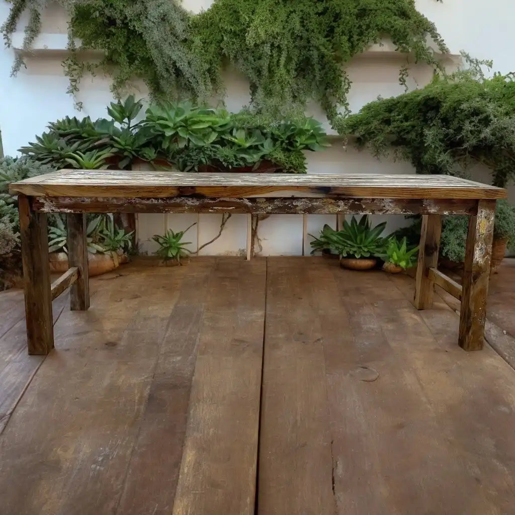 Ancient Wisdom Recycled Teakwood Dinning Table 1.8 m - Wooden Dining Table Furniture > Tables > Kitchen & Dining Room Tables > Recycled Tables > Teakwood Dinning Tables 1.8 m emmy-jane-boutique.myshopify.com