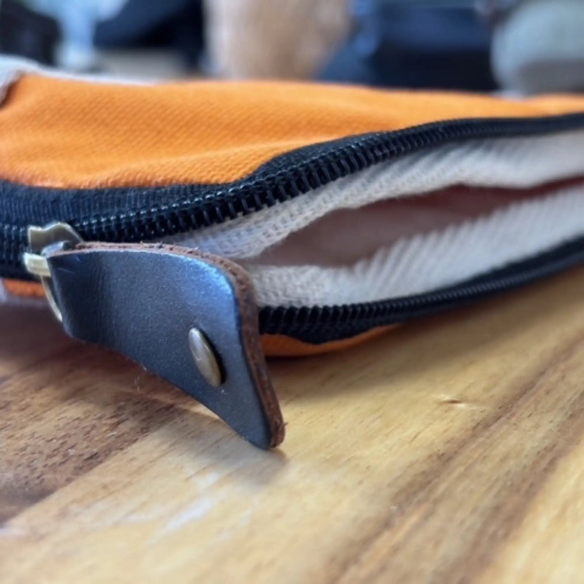 Ancient Wisdom Laptop & Tablet Pouches Jute and Cotton Canvas - Orange Charcoal and Olive Electronics > Electronics Accessories > Computer Accessories > Computer Covers & Skins > Laptop & Tablet Pouches emmy-jane-boutique.myshopify.com