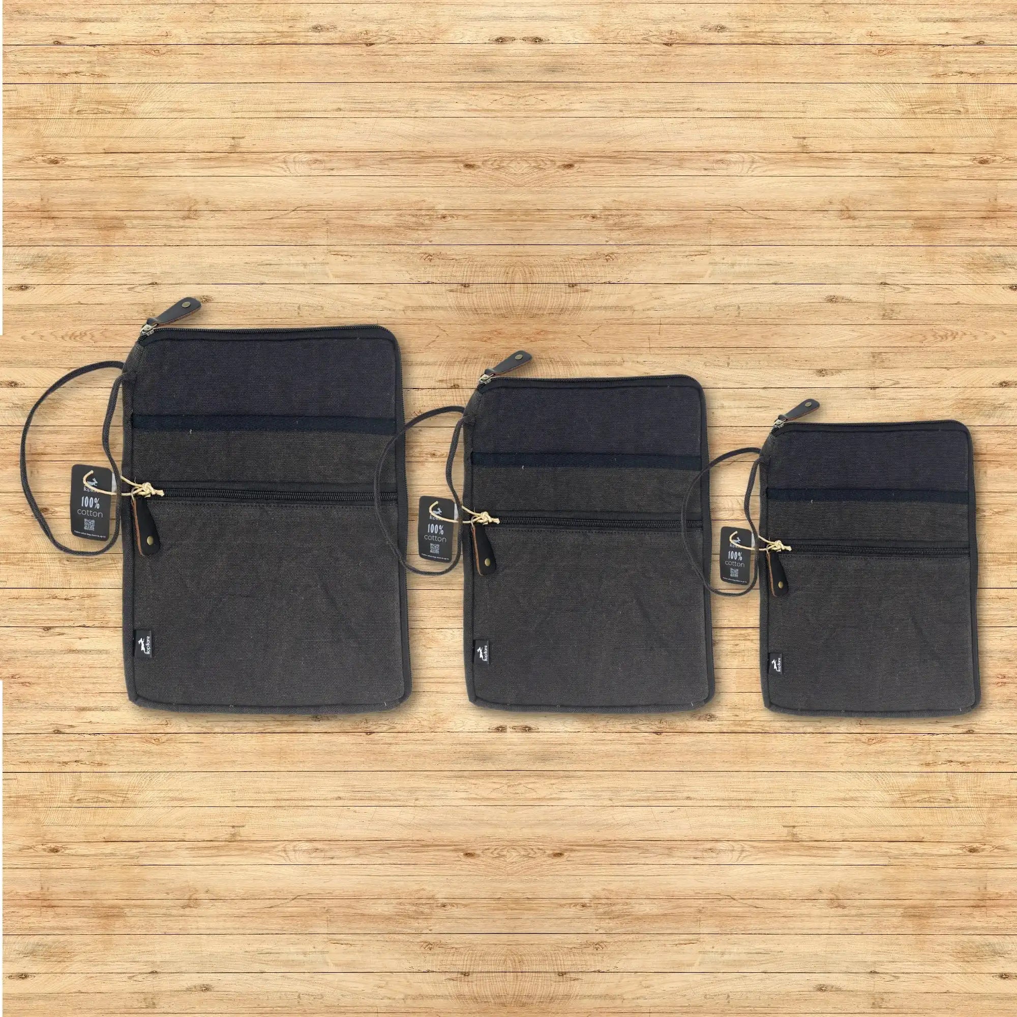 Ancient Wisdom Laptop & Tablet Pouches Jute and Cotton Canvas - Orange Charcoal and Olive Electronics > Electronics Accessories > Computer Accessories > Computer Covers & Skins > Laptop & Tablet Pouches emmy-jane-boutique.myshopify.com