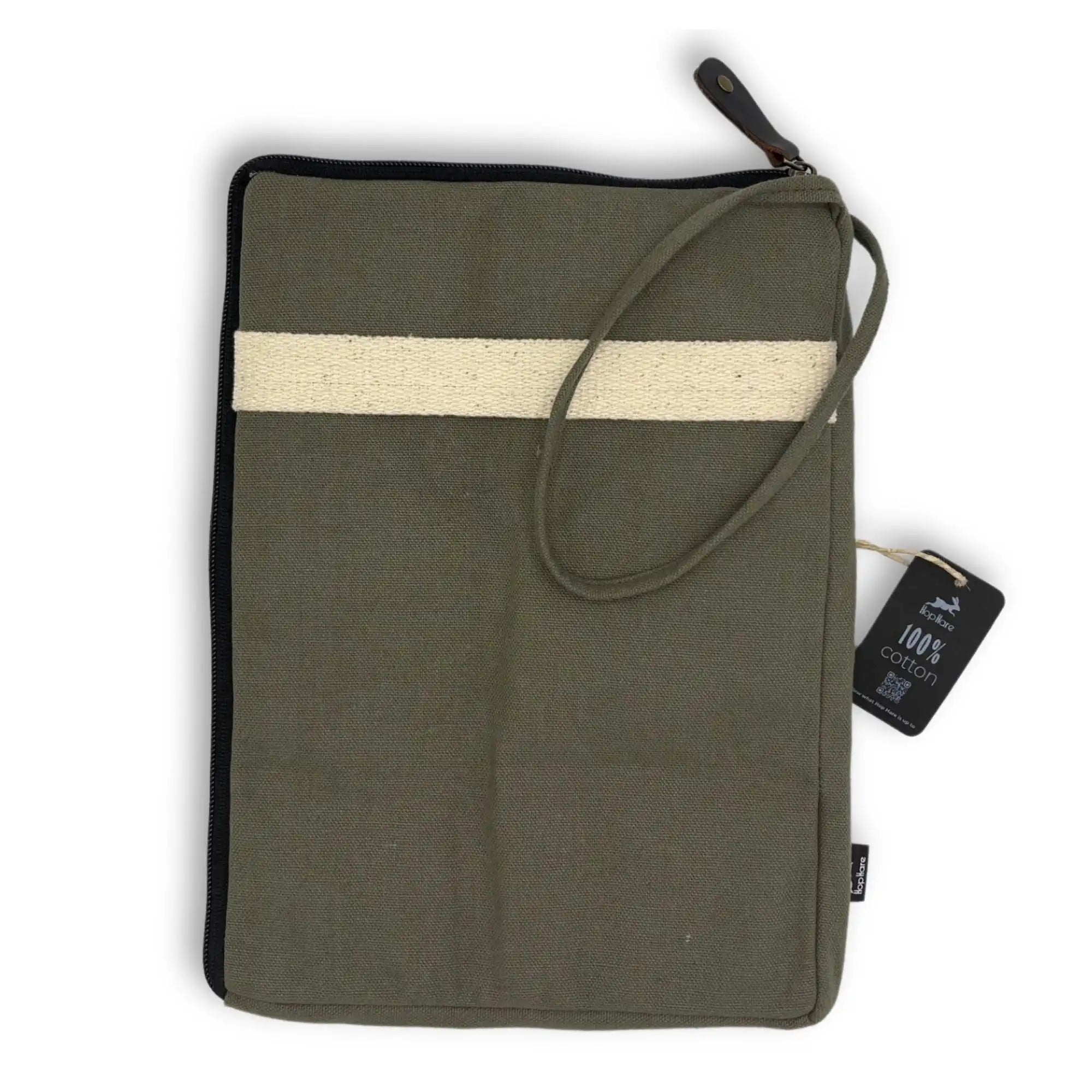 Ancient Wisdom Laptop & Tablet Pouches Jute and Cotton Canvas - Orange Charcoal and Olive Electronics > Electronics Accessories > Computer Accessories > Computer Covers & Skins > Laptop & Tablet Pouches emmy-jane-boutique.myshopify.com