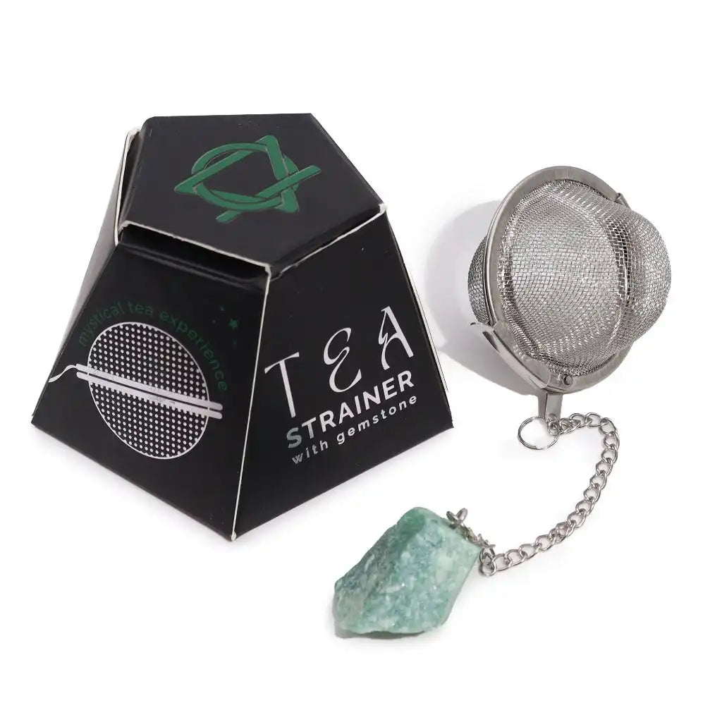 Ancient Wisdom Tea Strainer - Raw Gemstone & Stainless Steel Tea Strainer- Tea Gift Home & Garden > Kitchen & Dining > Kitchen Tools & Utensils > Tea Strainers > Raw Gemstone Tea Strainers > Stainless Steel Tea Strainers > Tea Gifts emmy-jane-boutique.myshopify.com