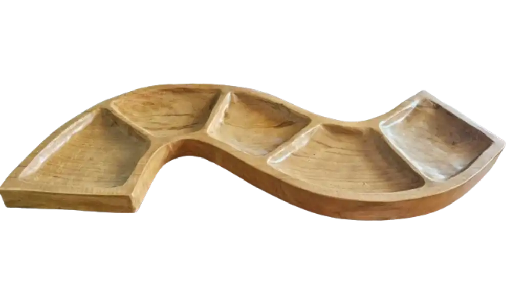 Ancient Wisdom Wooden Snack Tray Snake Shaped Teak Bowl - Sustainably Sourced Home & Garden > Kitchen & Dining > Tableware > Serveware > Serving Platters > Wooden Snack Tray > Snake Shaped Teak Bowl > Sustainably Sourced Seveing Tray emmy-jane-boutique.myshopify.com
