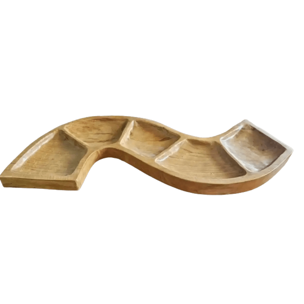 Ancient Wisdom Wooden Snack Tray Snake Shaped Teak Bowl - Sustainably Sourced Home & Garden > Kitchen & Dining > Tableware > Serveware > Serving Platters > Wooden Snack Tray > Snake Shaped Teak Bowl > Sustainably Sourced Seveing Tray emmy-jane-boutique.myshopify.com