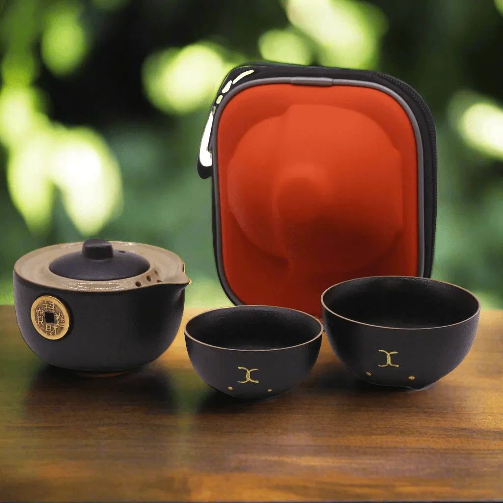 Emmy Jane Travel Teapot Set for 2 - Money Cat Teapot Set - Black or Red Home & Garden > Kitchen & Dining > Tableware > Coffee & Tea Sets > Herbal Teapot Sets > Travel Teapot Set for 2 emmy-jane-boutique.myshopify.com