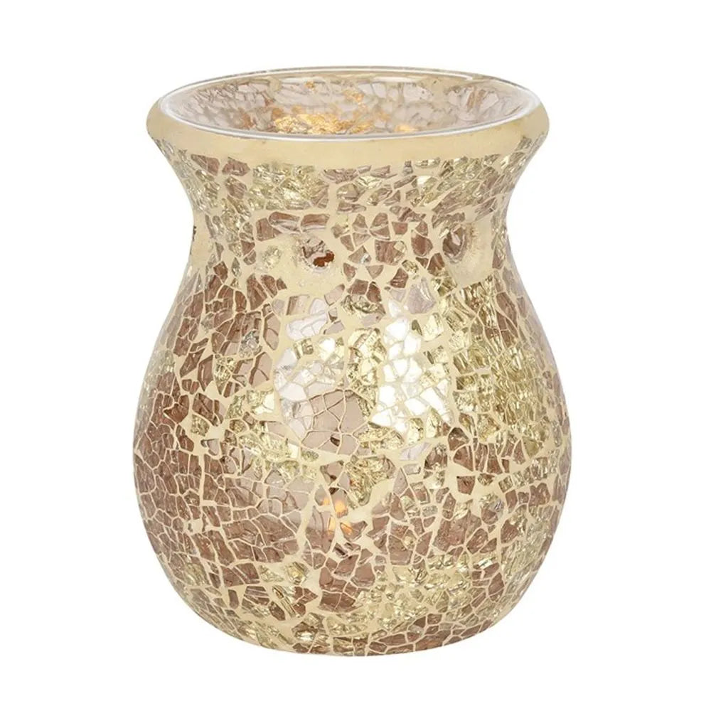 Small Gold Crackle Glass Oil Burner emmy-jane-boutique.myshopify.com